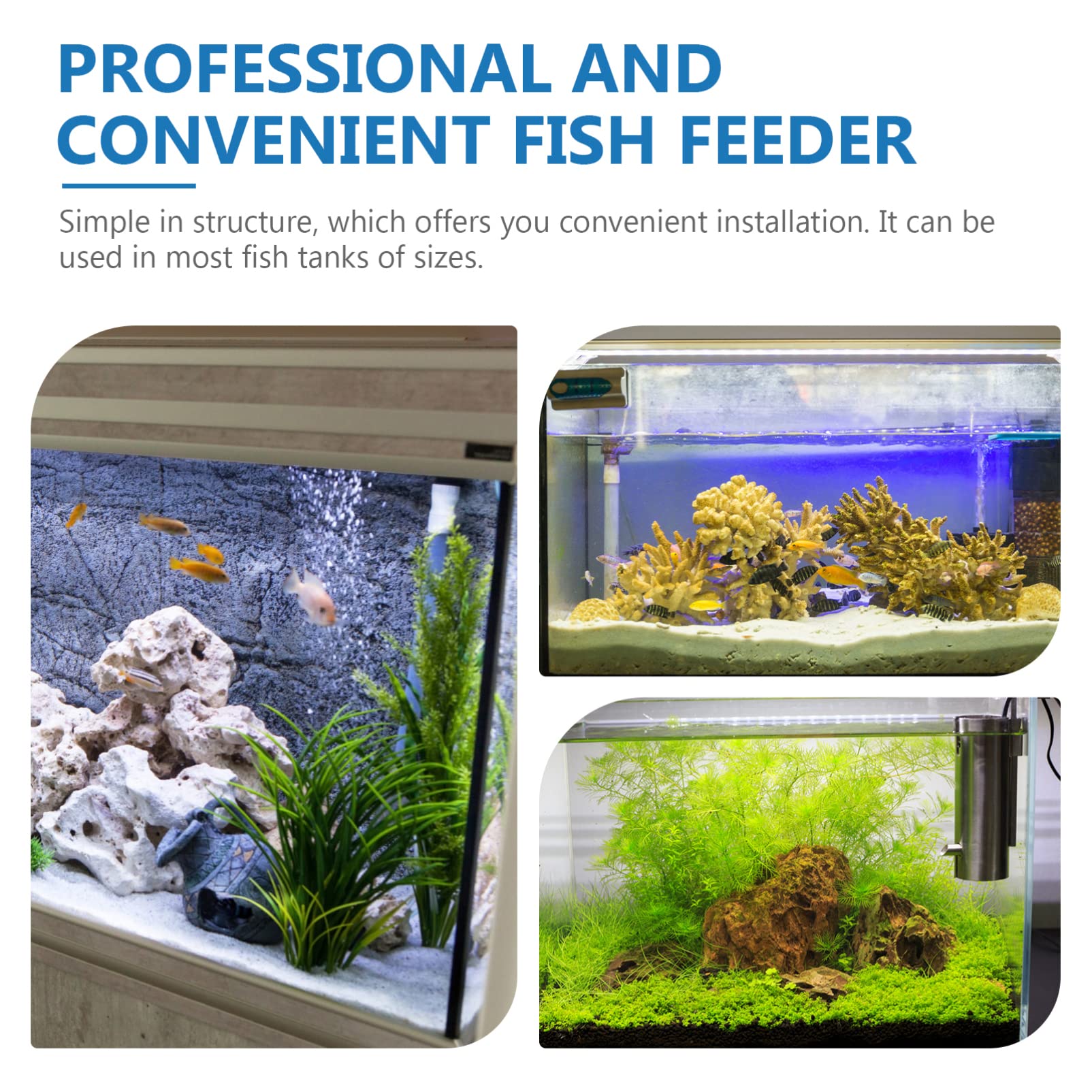 TEHAUX 2-Pack Fish Feeding Ring with Suction Cups - Aquarium Fish Food Dispenser for Round Fish Tanks - Perfect for Feeding Goldfish, Betta, and Tropical Fish in Home or Office Aquariums