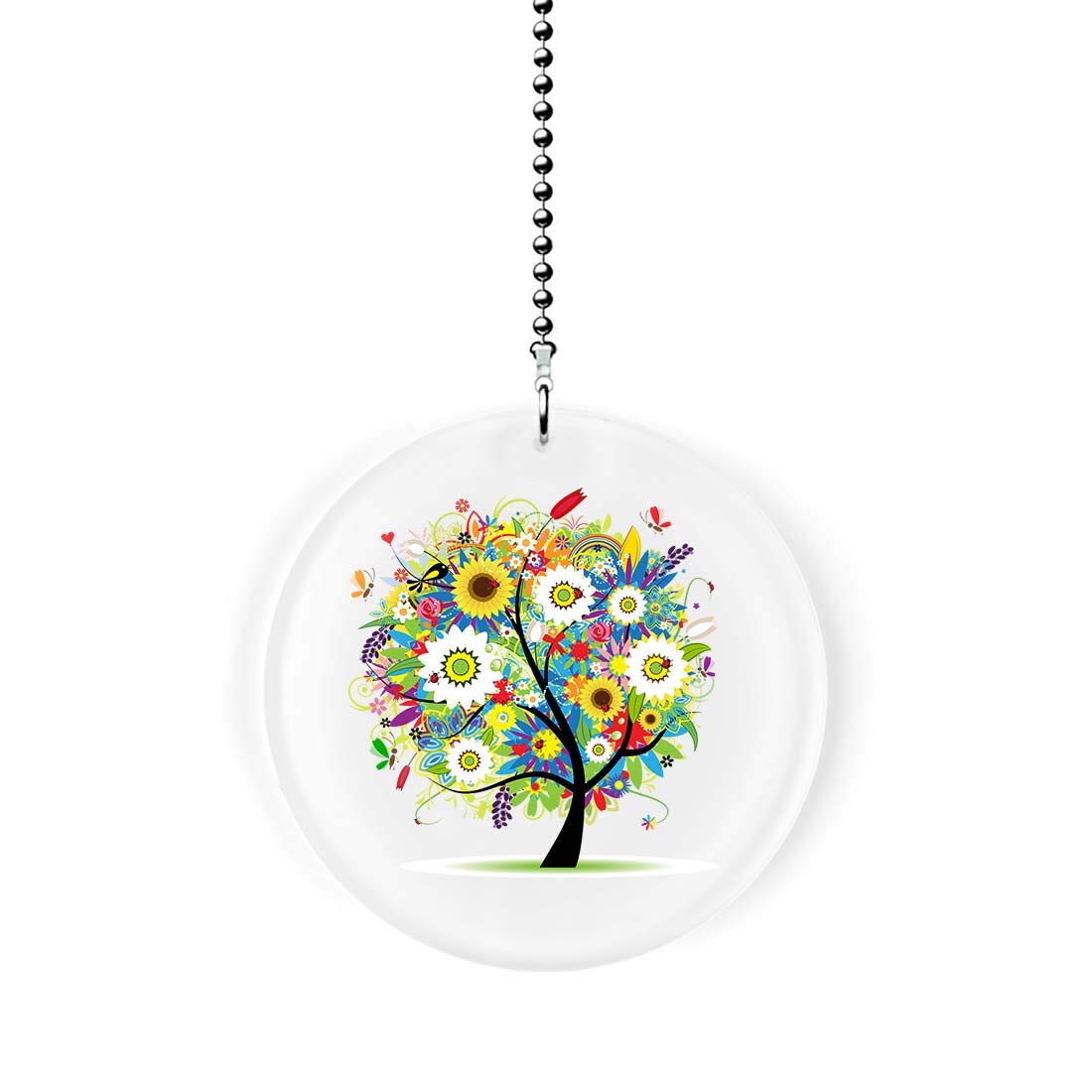 Decorative Flower Tree Ceiling Fan Pull Chain with Light Switch - Perfect for Bedroom, Living Room & Nursery Decor
