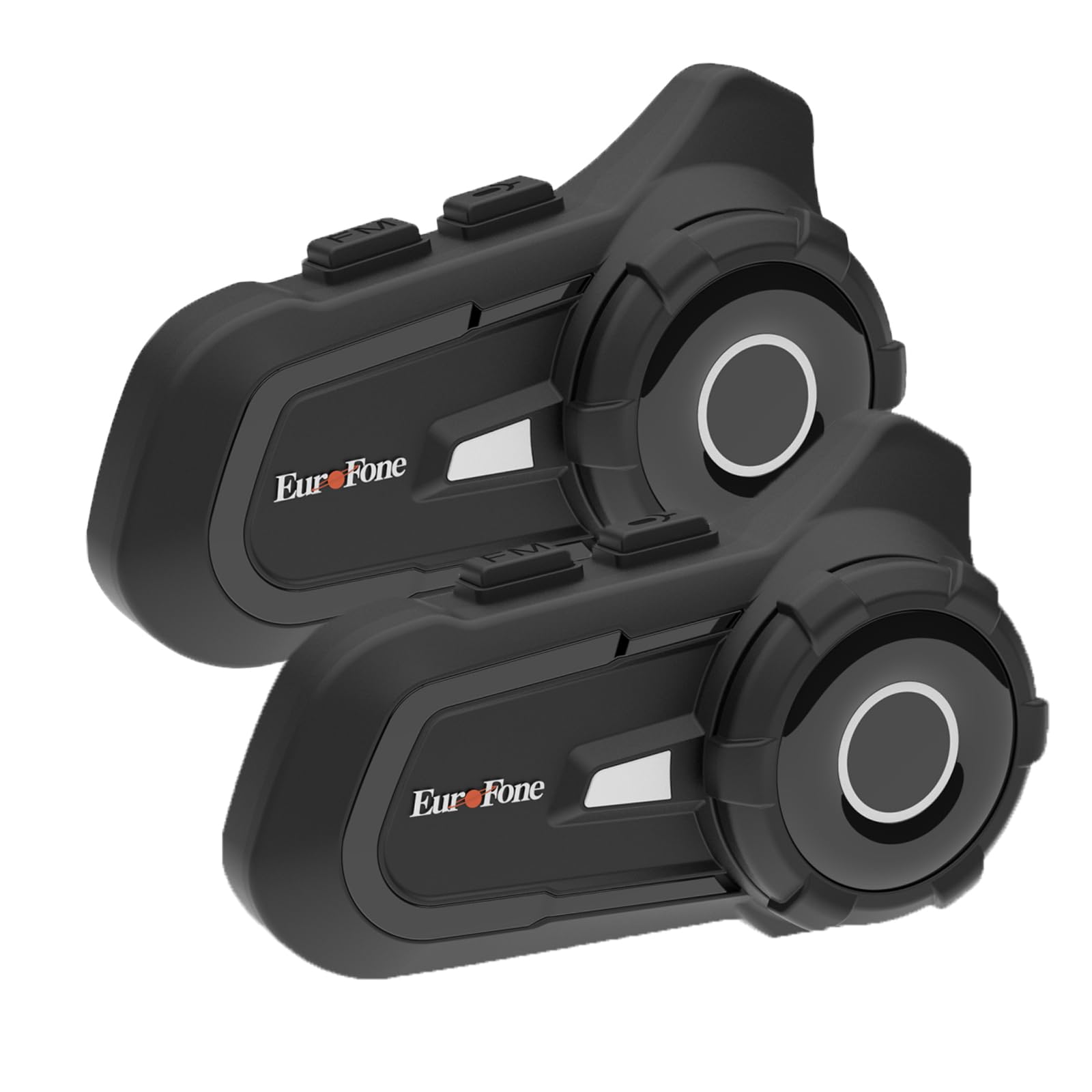 EuroFone S2 Bluetooth Motorcycle Helmet Headset - 800m Range Intercom for 2 Riders with CVC Noise Cancellation & HD Speakers | Perfect for Group Riding, Touring & Adventure Motorcycles (2-Pack)
