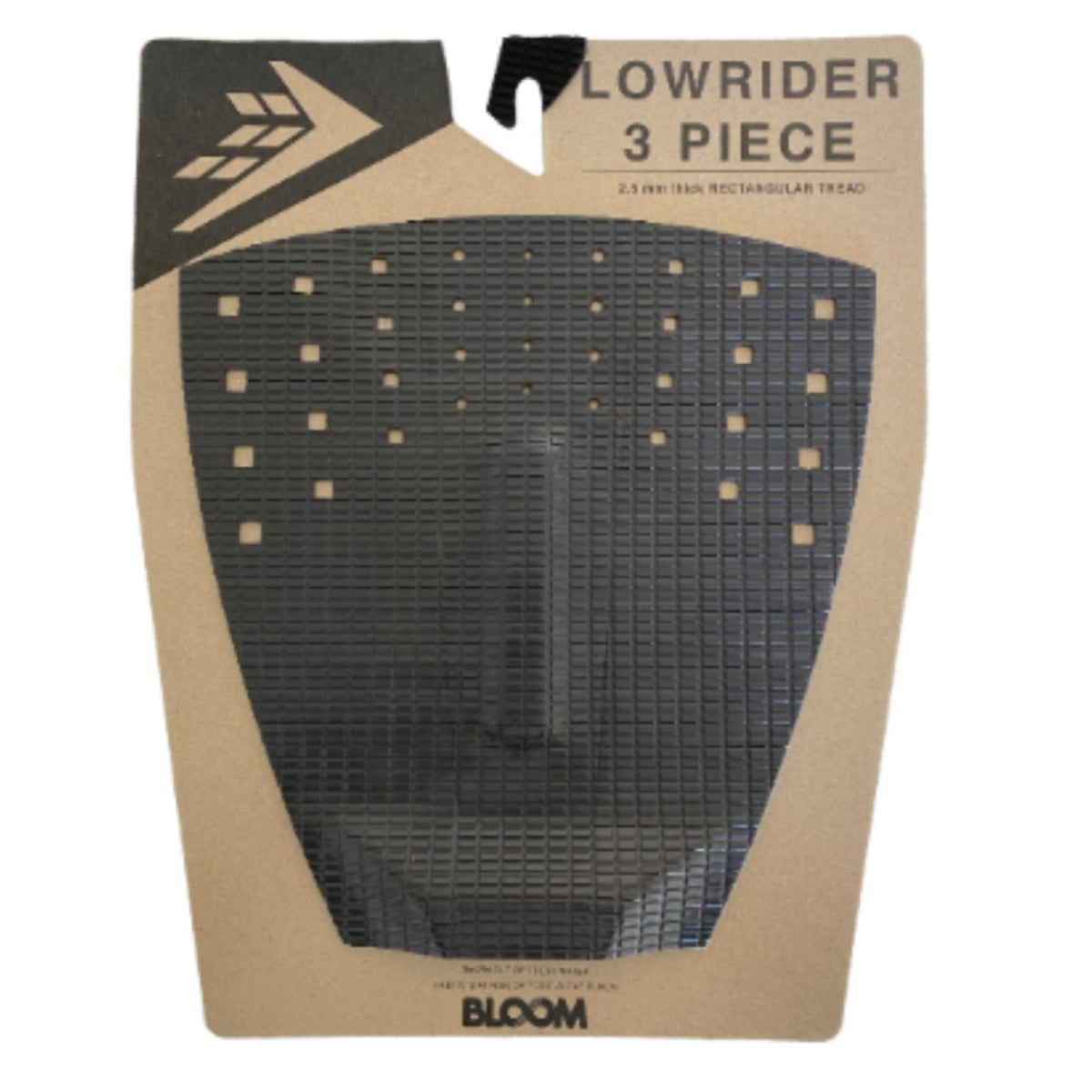 Firewire Lowrider Thin 3-Piece Arch Deck Pads - Black/Charcoal - Non-Slip Surfboard Traction for Enhanced Grip & Comfort