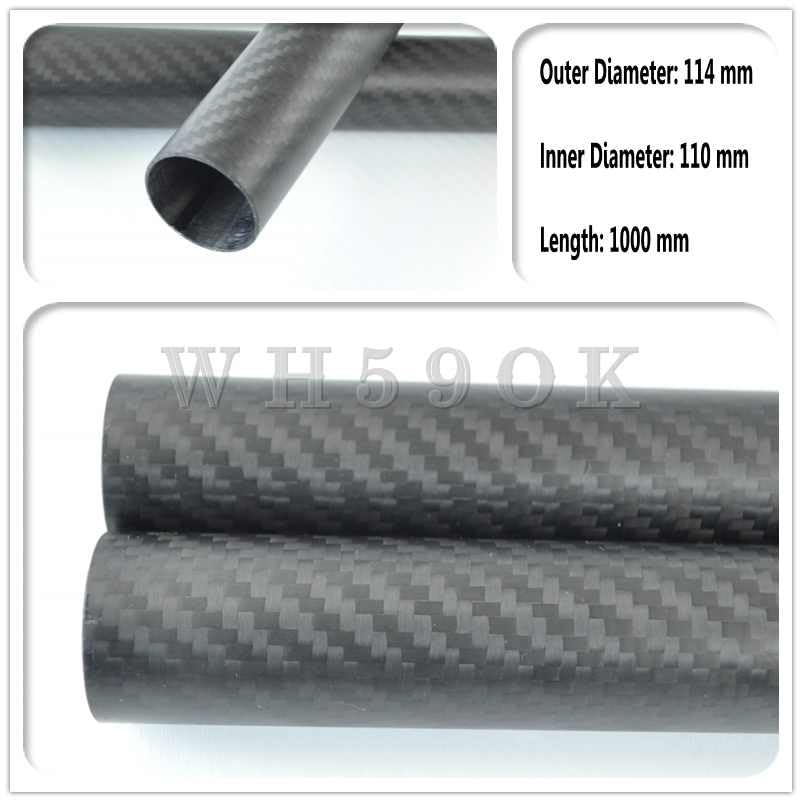 3K Carbon Fiber Tube - OD 32mm to 114mm (Including 110x114x1000mm) - Roll Wrapped for Wing Tube, Multi-Copter Arm & DIY Projects - Lightweight & Durable for RC Aircraft, Drones, and Model Building