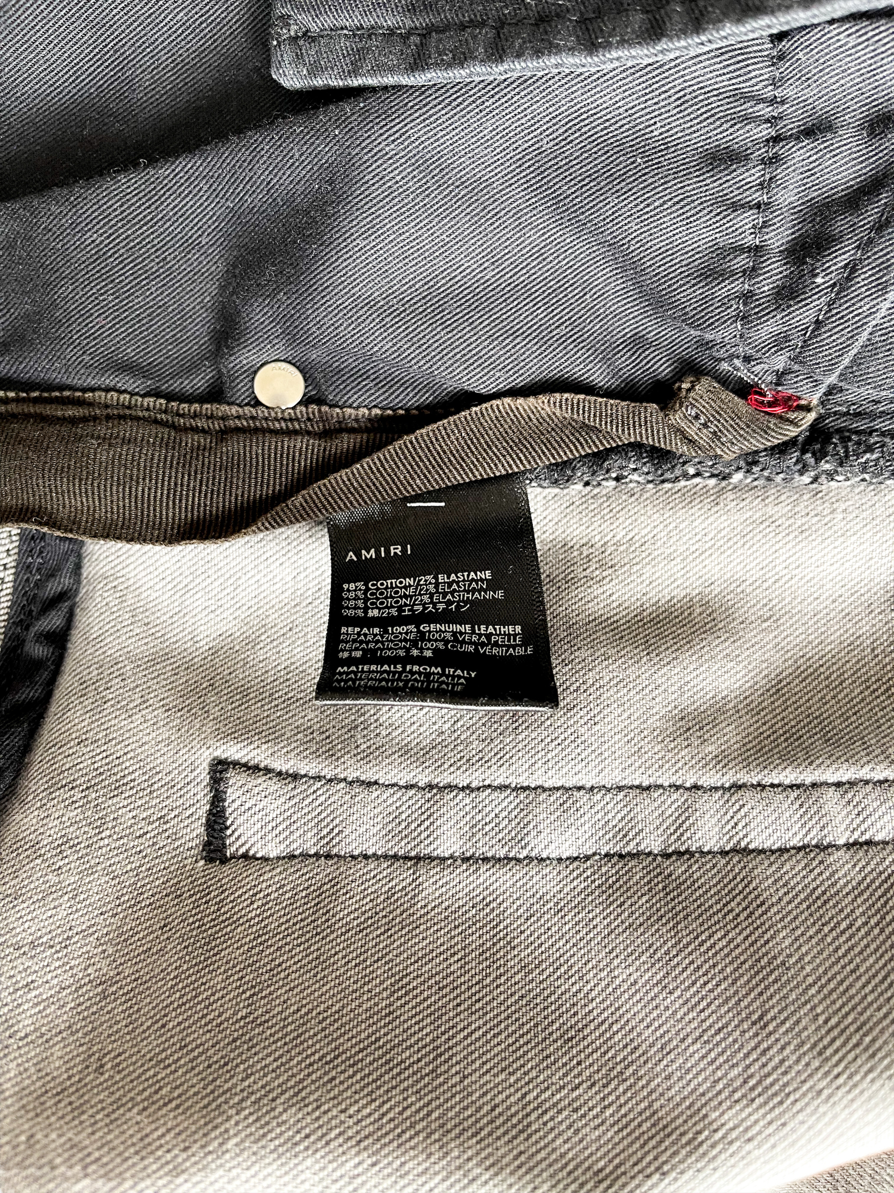 Amiri Grey MX2 Biker Denim Jeans for Men - Stylish Motorcycle Riding & Urban Fashion