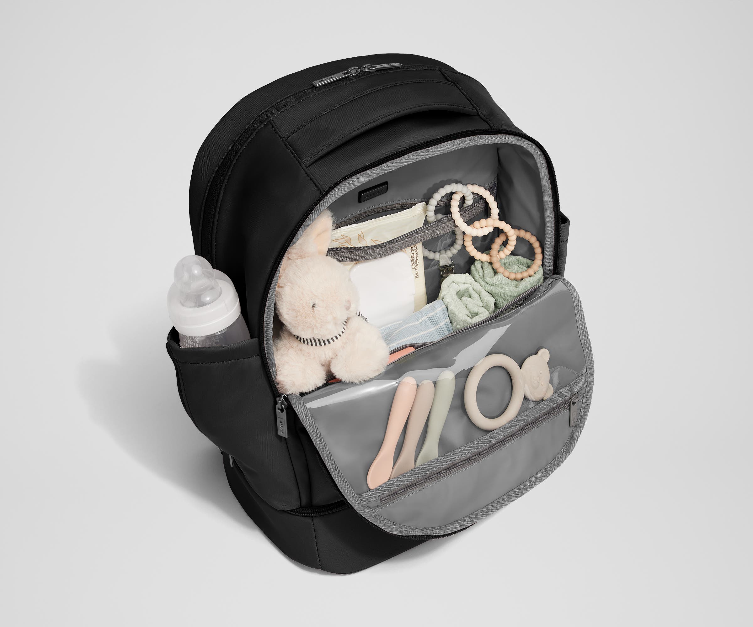 Premium Double Diaper Backpack in Jet Black - Spacious Baby Essentials Organizer for Travel, Hiking & Daily Parenting - Waterproof & Durable Design