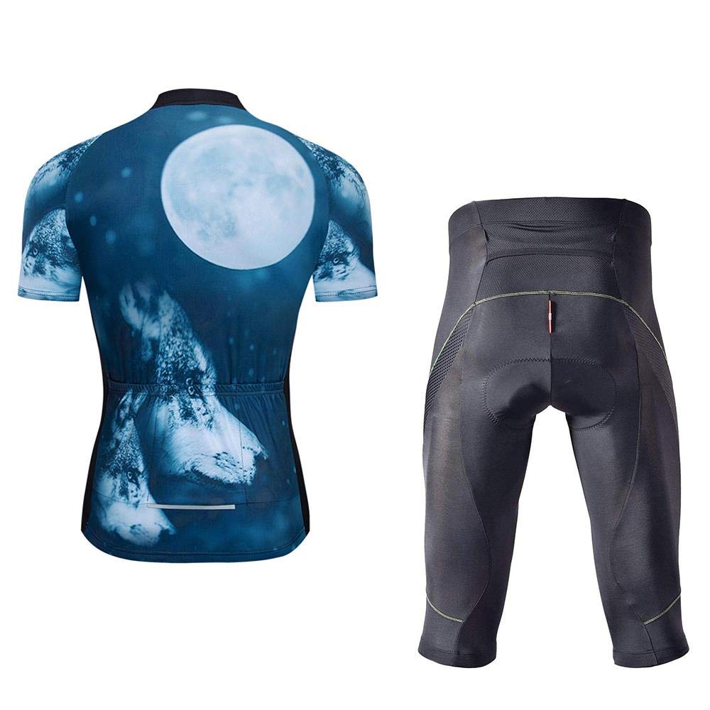 Men's Cycling Jersey & Bib Shorts Set - Quick-Dry, Full Zipper Road Bike Clothing for Professional & Casual Riding | Perfect for Road Cycling, Training & Outdoor Sports