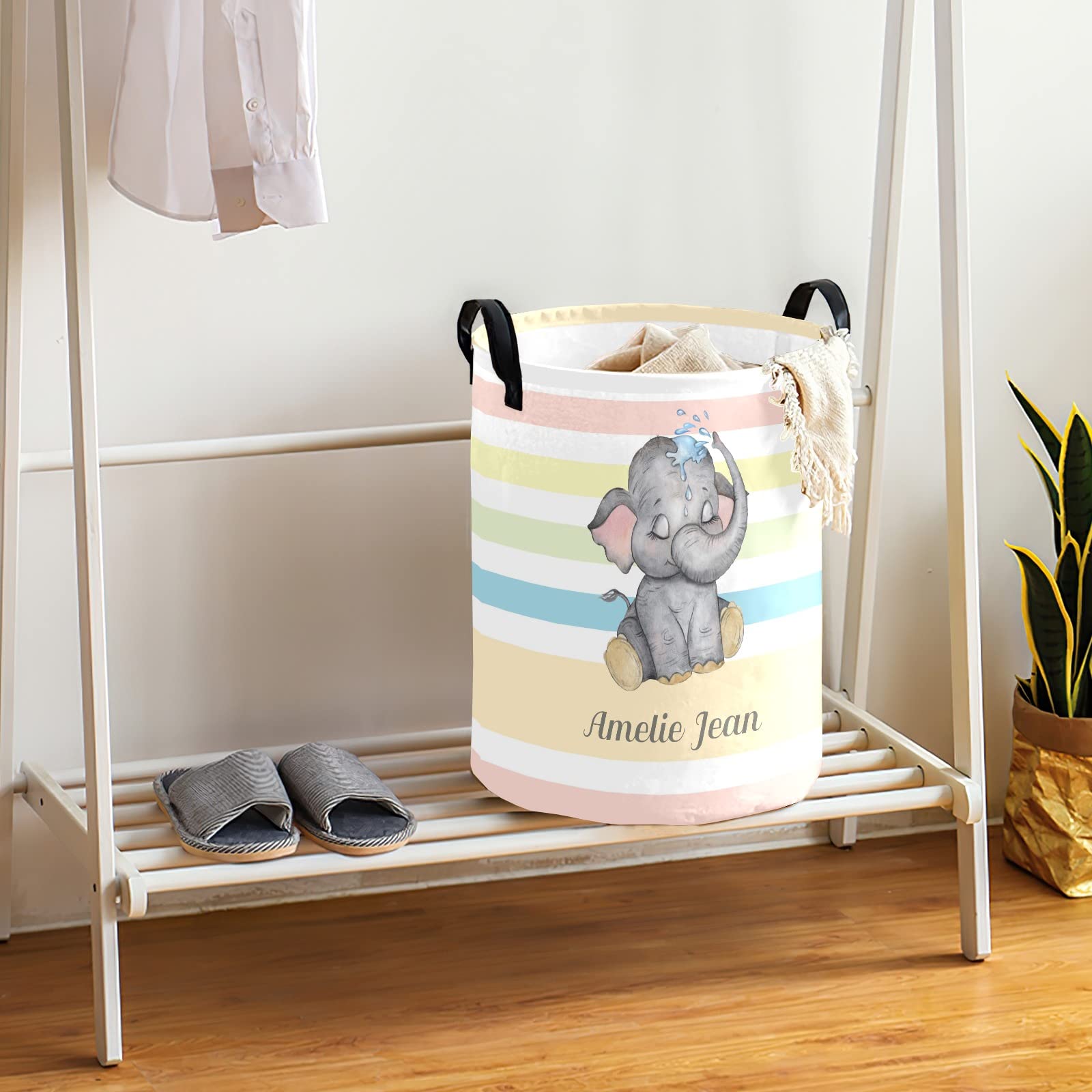 Adorable Elephant Storage Bin - Waterproof Oxford Fabric Laundry Hamper & Organizer for Clothes, Toys, Gifts | Perfect for Nursery, Bedroom & Kids Room Organization