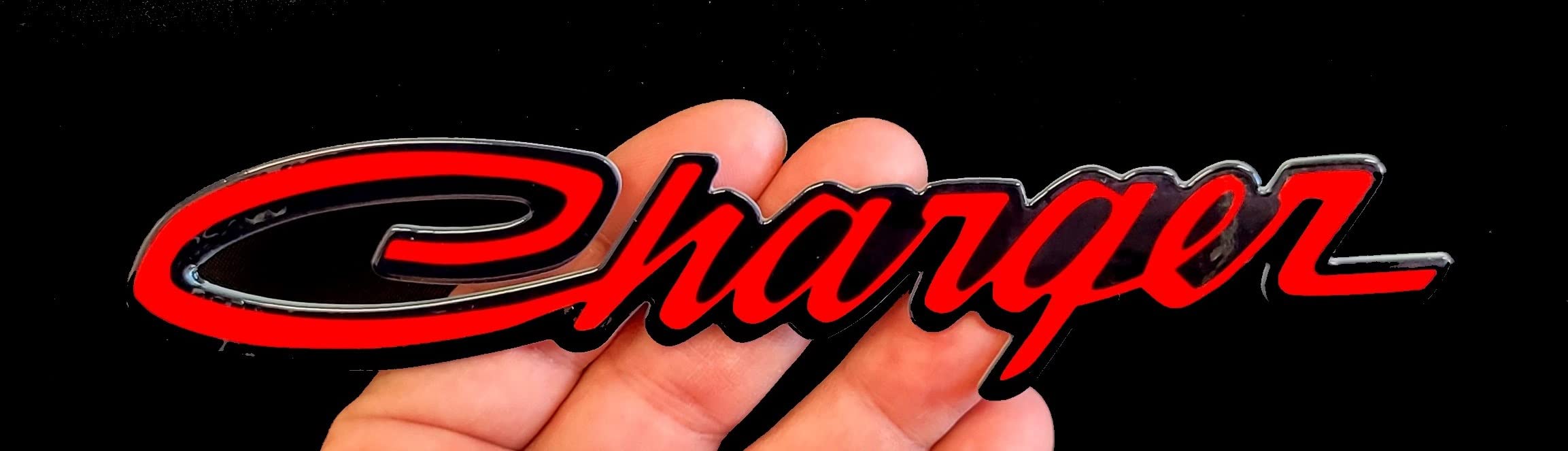 Dodge Charger Script Steel Magnet - Red (7