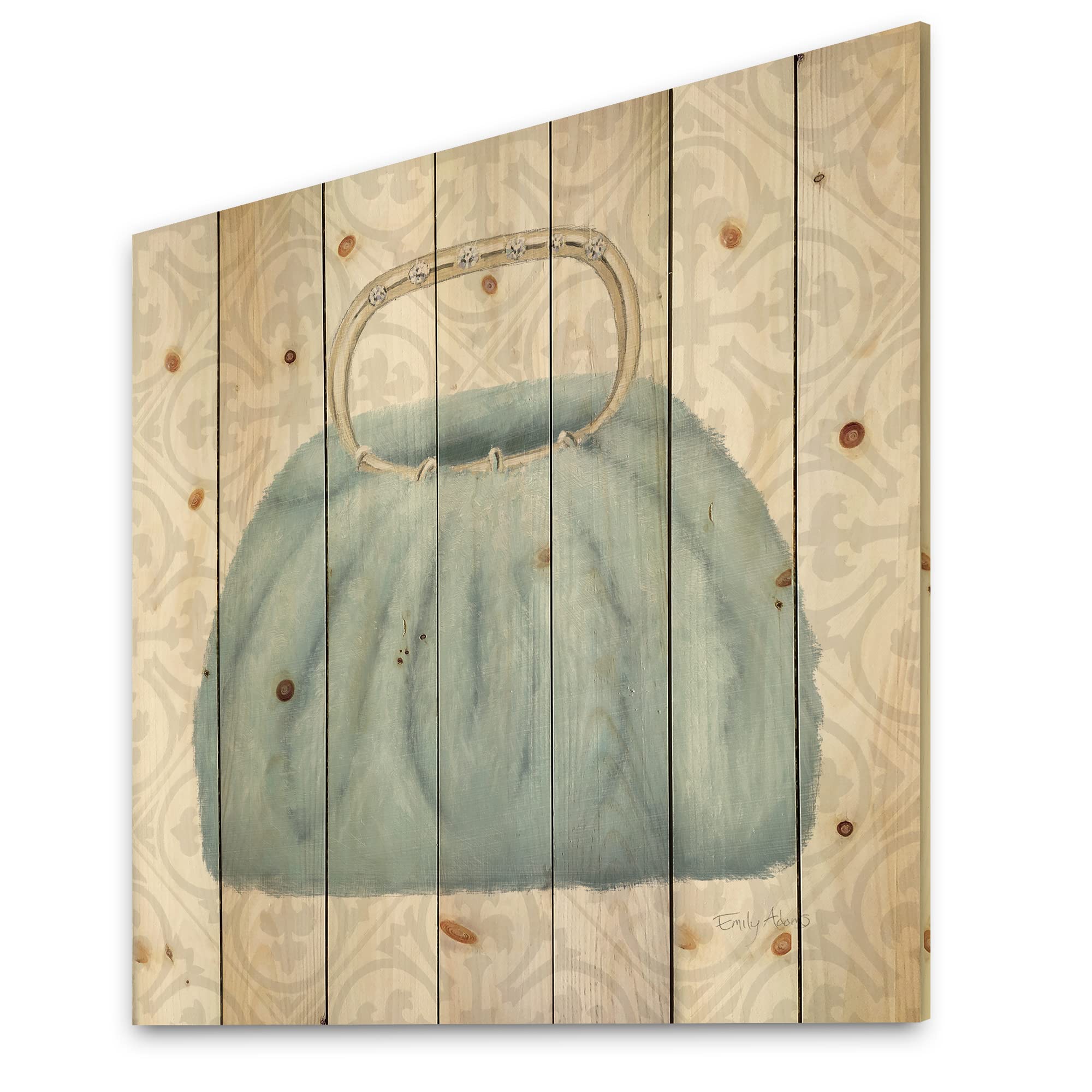 Glam Cosmetics Blue Bag - Stylish & Luxurious Printed Natural Pine Wood Tote - 16x16 - Perfect for Travel, Beach & Everyday Use