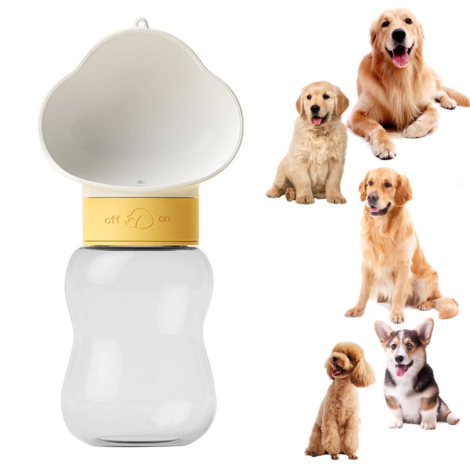 Portable Dog Water Bottle with Drinking Feeder - Leakproof Pet Travel Water Dispenser for Puppies & Dogs - Ideal for Outdoor Walking, Hiking, Camping & Travel Adventures
