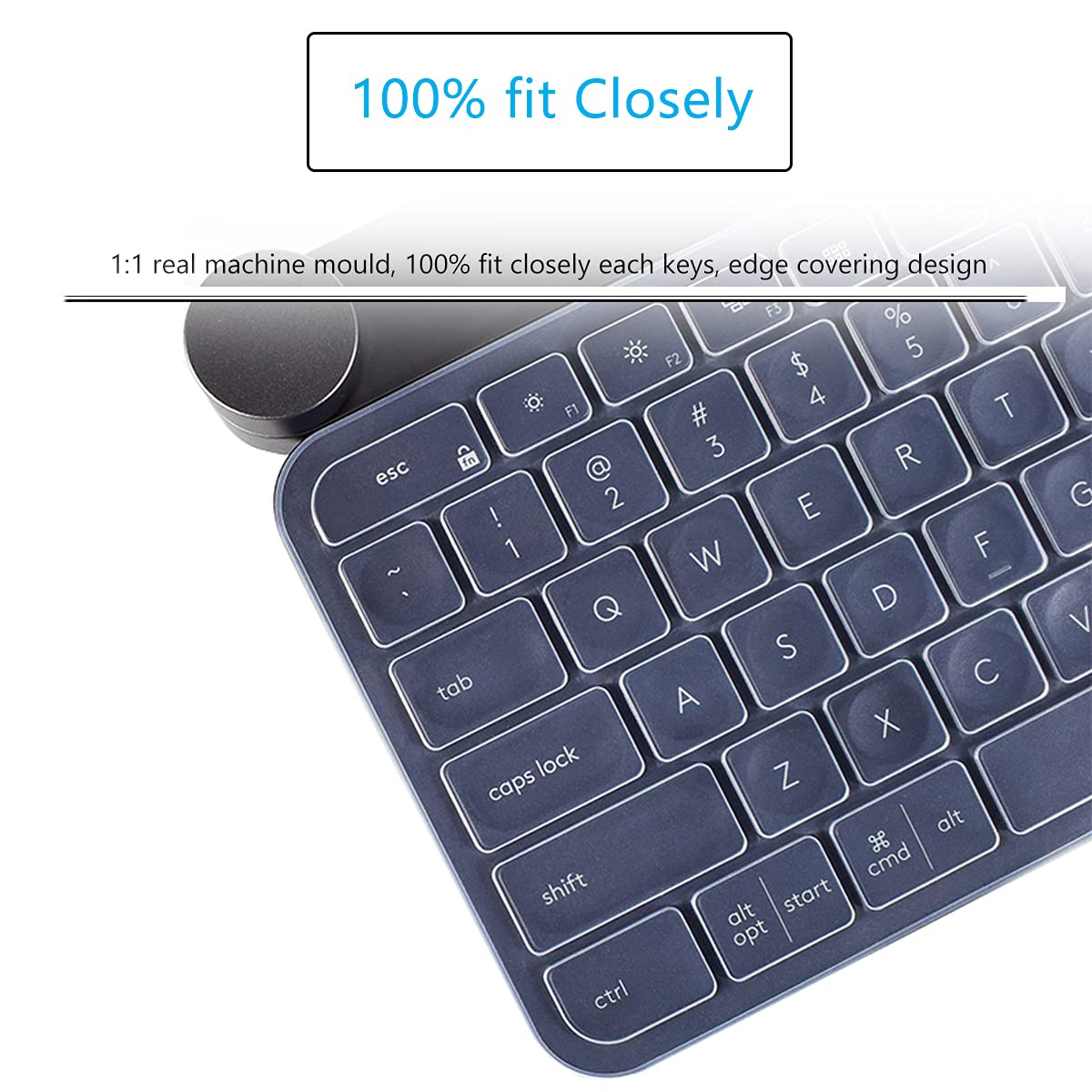Ultra Thin Clear Silicone Keyboard Cover for Logitech MX Keys S, MX Keys Advanced & Craft Wireless Keyboards - Protective Skin Accessory for Office, Home & Travel Use