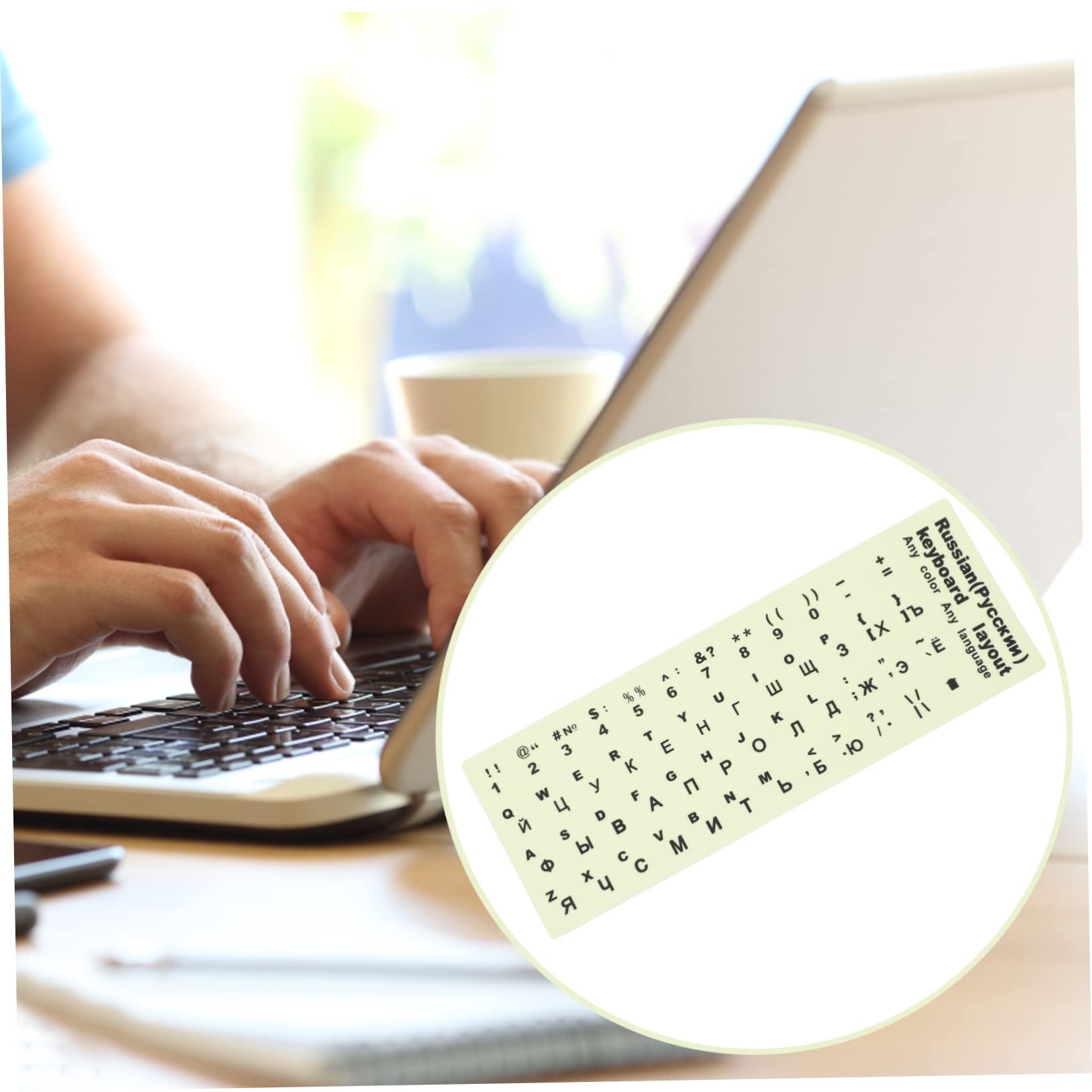 Glow in the Dark Keyboard Stickers - LED Cover Letters for Laptop & Computer Keycaps | Non-Slip Glow Stickers for Night Typing, Gaming & Low Light Workspaces