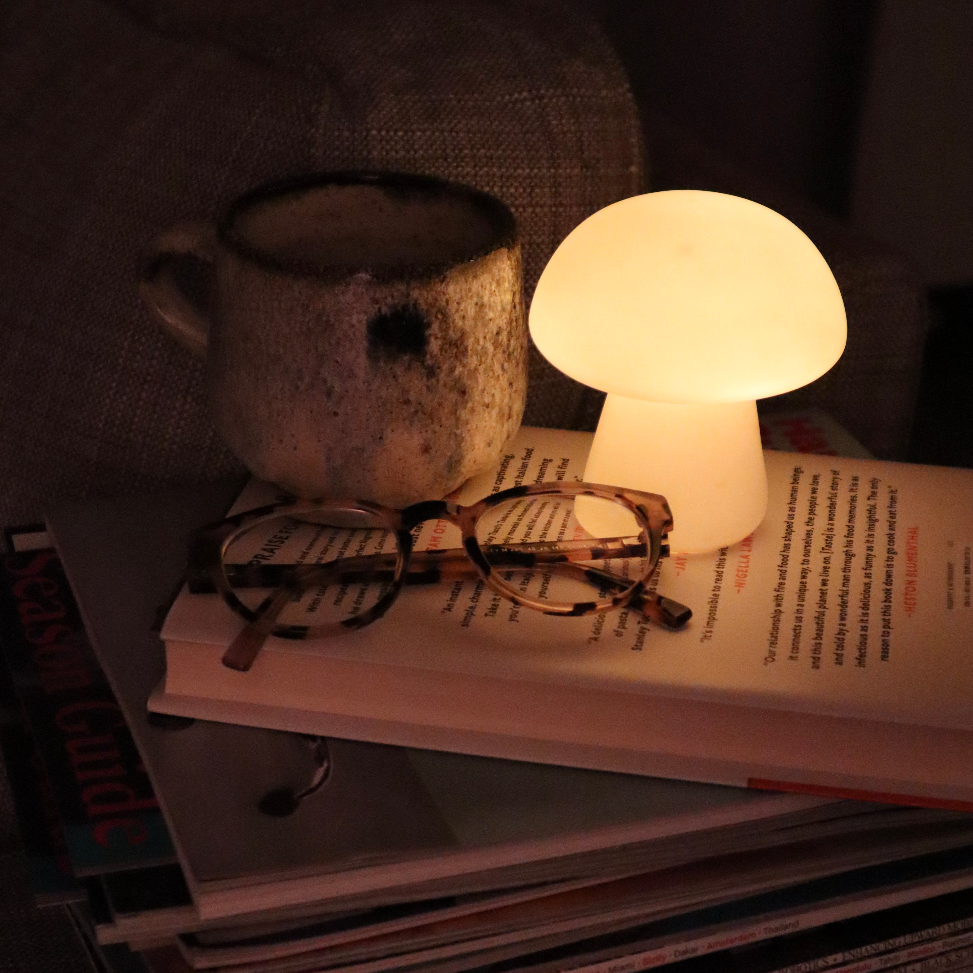 Mushroom Lamp - Medium Size LED Night Light for Bedroom, Nursery, Kids Room - Warm White Dimmable Ambient Lighting for Relaxation & Sleep