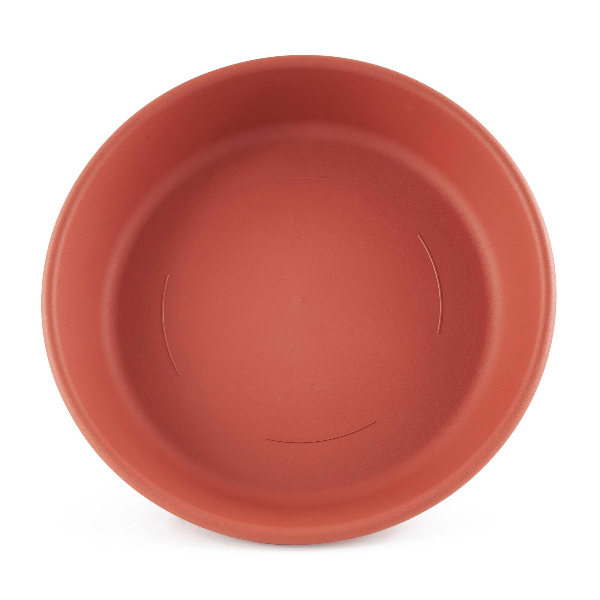 HC Companies Classic 17.63 Inch Round Plastic Flower Pot with Deep Saucer - 12 Pack Terracotta Planter for Indoor/Outdoor Plants - Perfect for Home Garden, Patio Decor, and Nursery Use