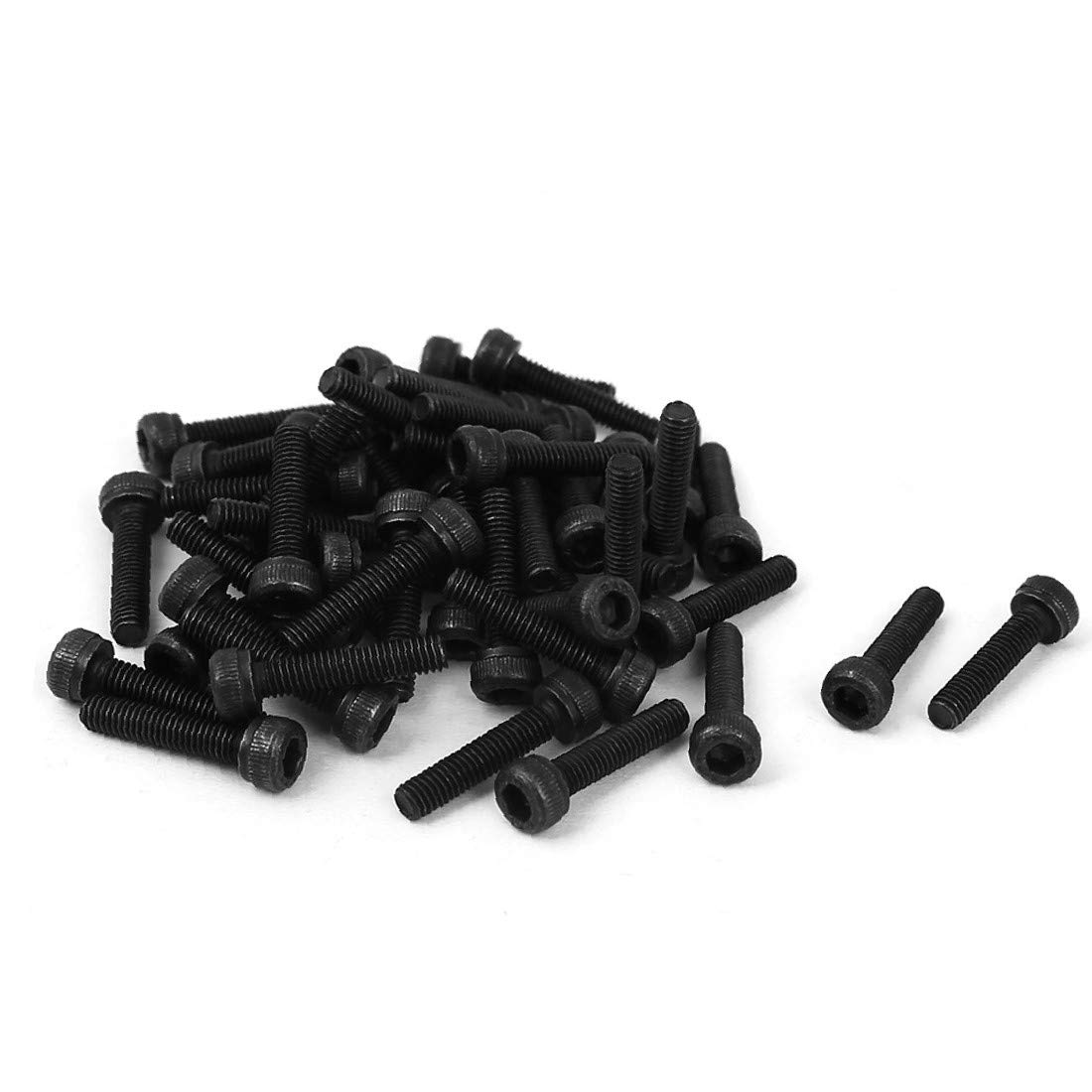 Black M3x14mm Hex Socket Cap Screws - 50 Pcs Carbon Steel Fasteners for DIY & Furniture Assembly