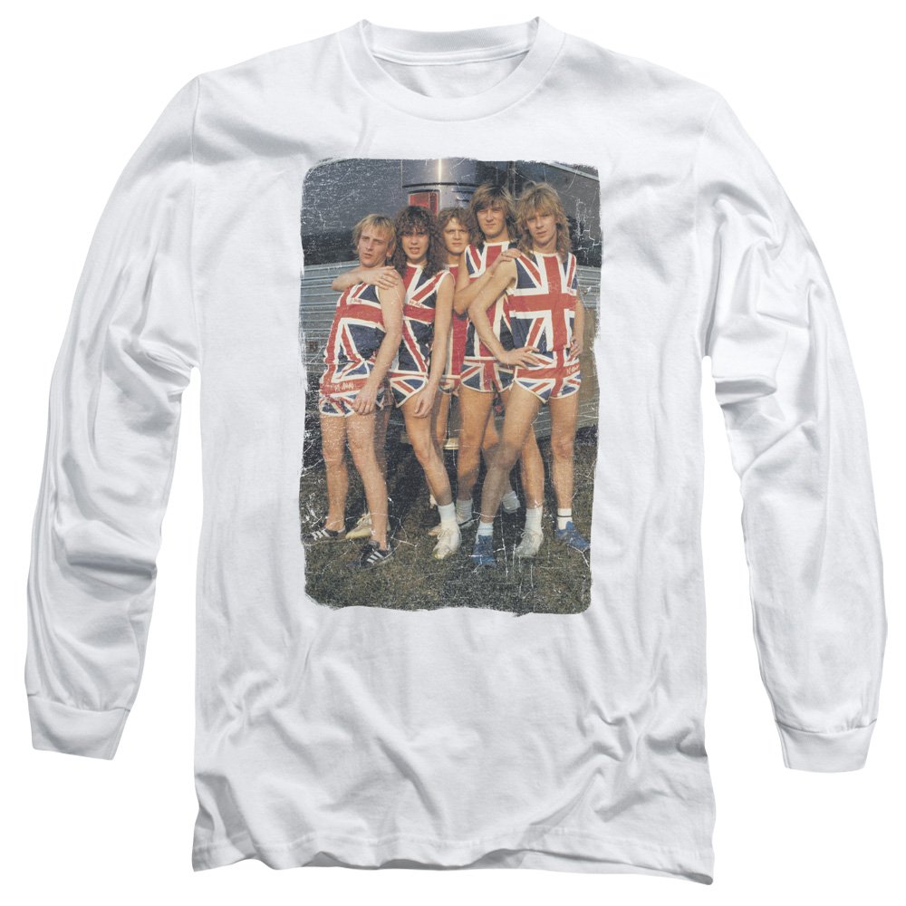 Def Leppard Men's Vintage Band Flag Photo Long Sleeve T-Shirt - Rock Music Fan Gift & Concert Merchandise for Casual Wear & Fan Events