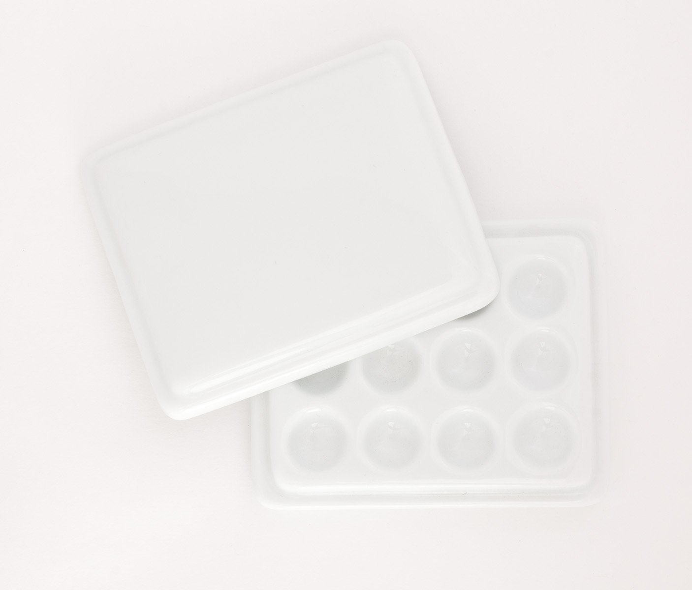 Jack Richeson 420716 12-Well Porcelain Mini Mixing Tray Palette with Cover - Perfect for Acrylic, Oil & Watercolor Paints - Ideal for Artists, Students & Hobbyists