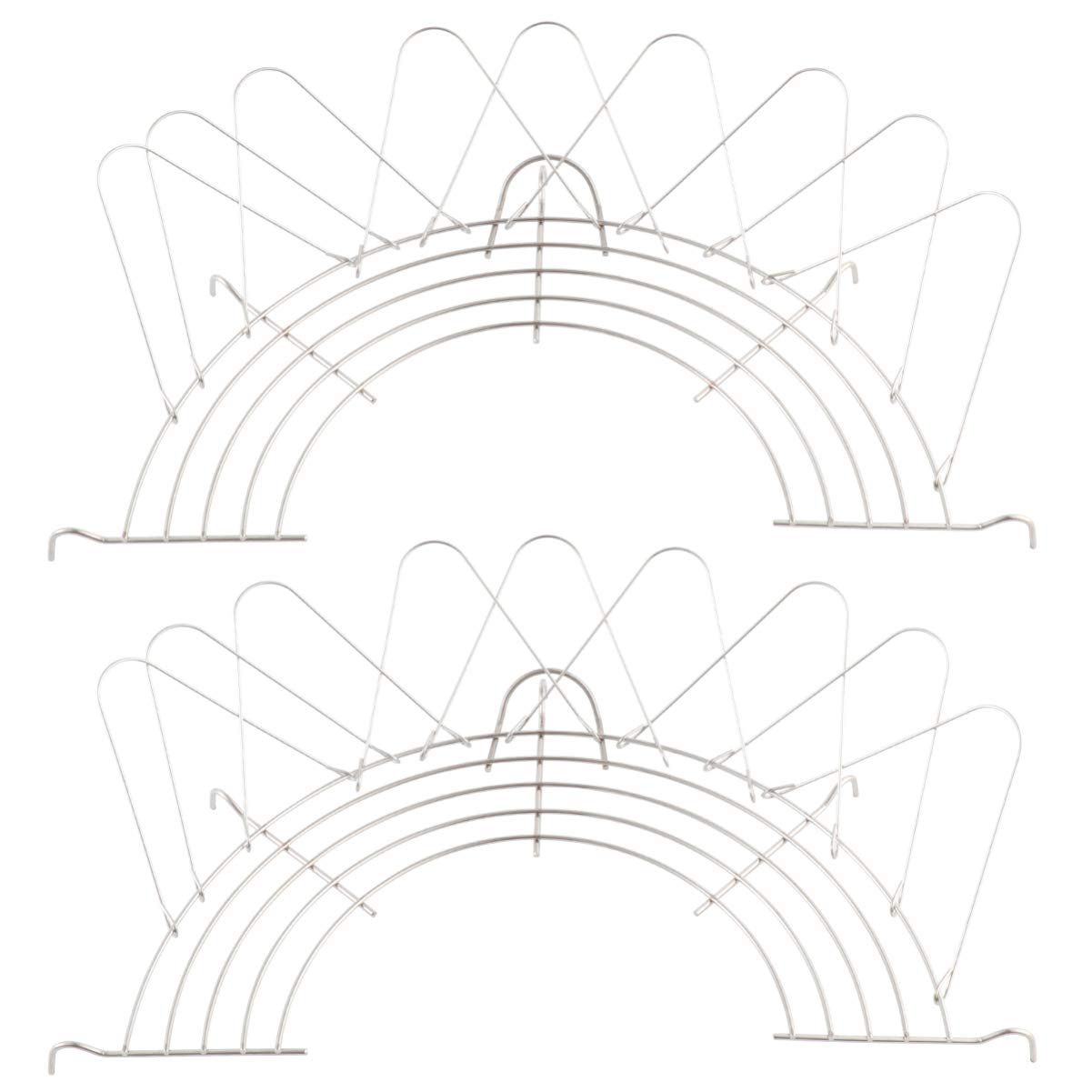 Hemoton 2-Piece Stainless Steel Tempura Rack Set - 32cm Silver Oil Drainer Rack for Deep Frying, Perfect for Tempura, Fried Chicken, Donuts & More - Ideal for Home Kitchens & Restaurants