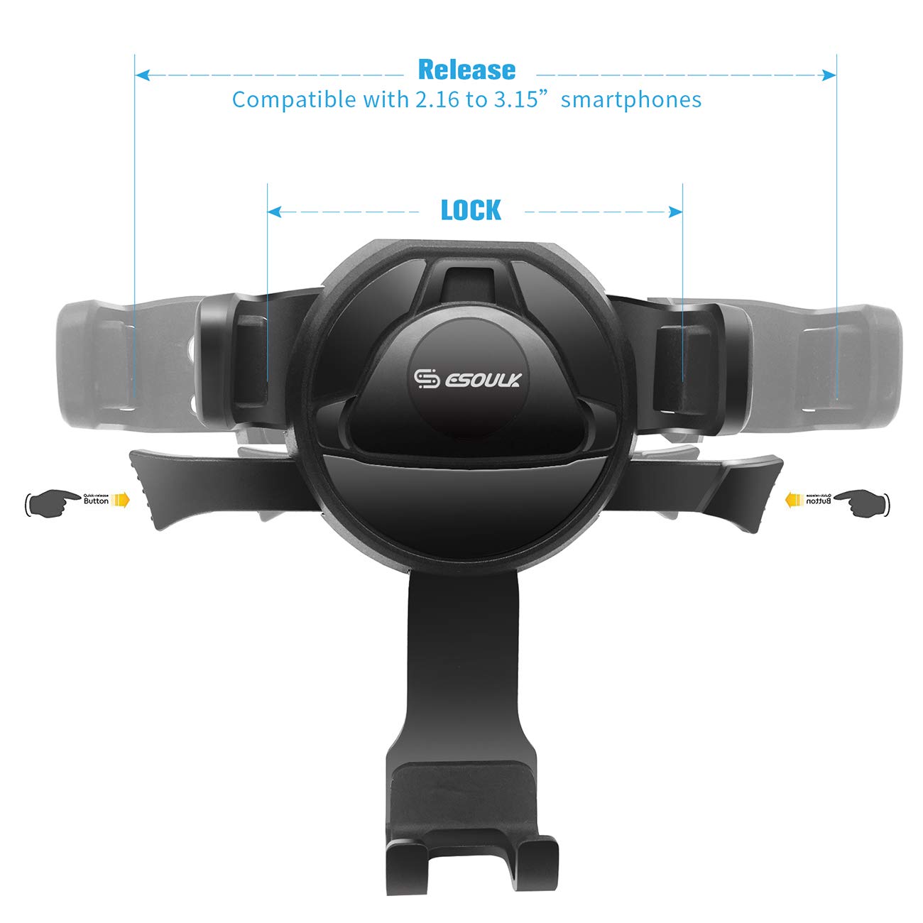 ESOULK Universal Car Phone Mount - Windshield & Dashboard Holder for iPhone, Samsung, Smartphones - Hands-Free Driving, GPS Navigation, Safe & Secure Phone Stand