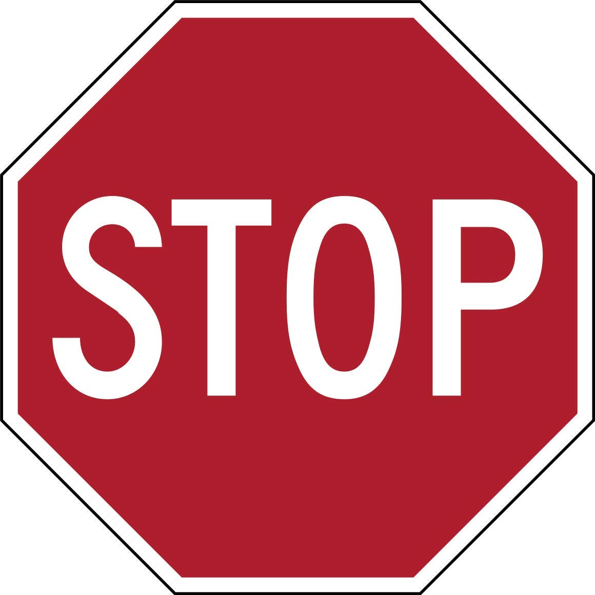 Safety & Warning Vinyl Stickers Bundle - 3 Pack Stop Signs (3.5