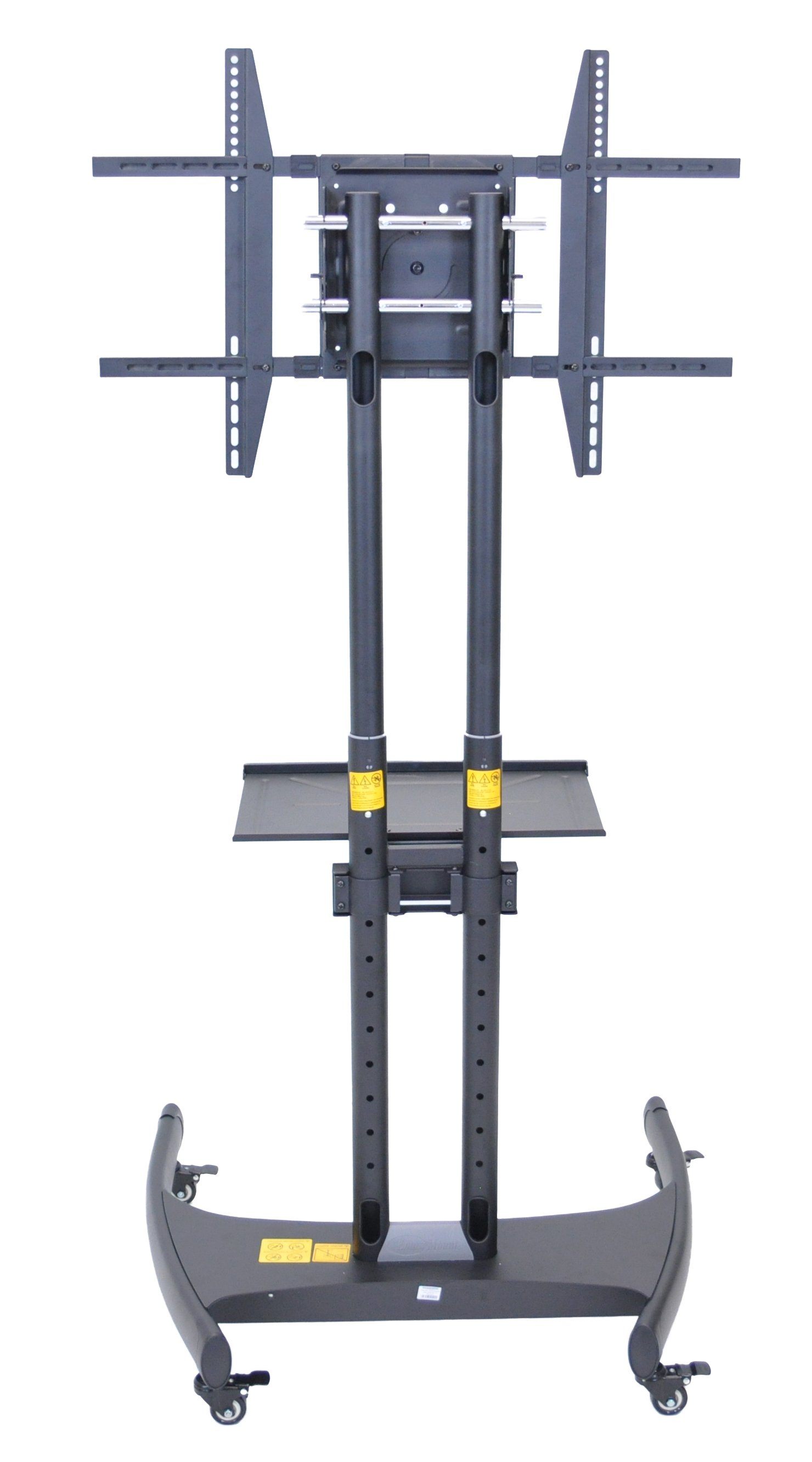 Luxor Adjustable Height Flat Panel Cart with Accessory Shelf & 90° Rotating Mount - Perfect for TV, Monitor & Digital Signage Installation