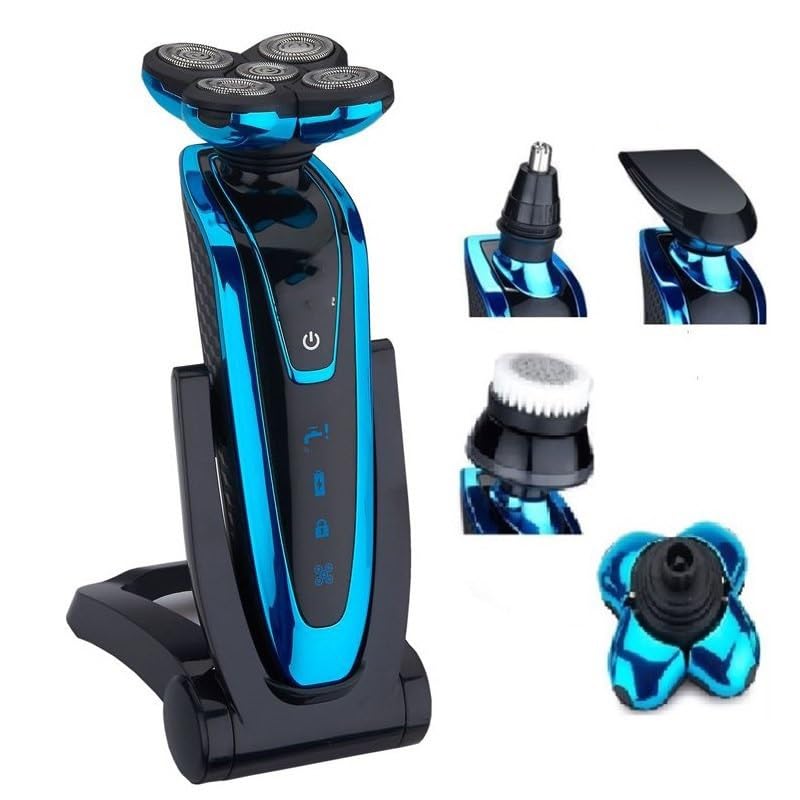 4-in-1 Electric Head Shaver for Bald Men - Rechargeable Wet/Dry Shaving Machine with Beard & Hair Trimmer | Perfect for Home, Travel & Gym Use