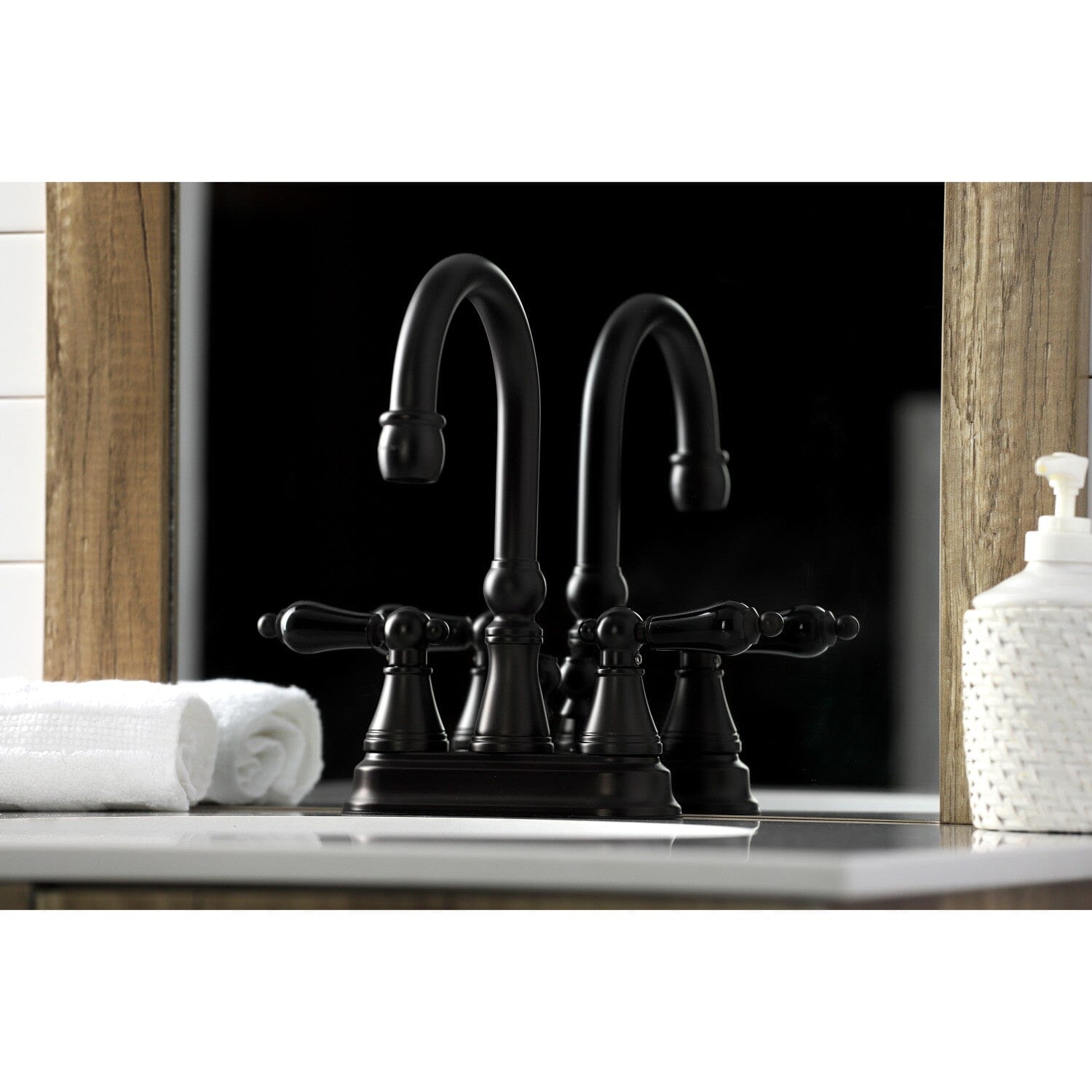 Duchess Double Handle 3-Hole Deck Mount 4-Inch Centerset Bathroom Faucet with Brass Pop-Up Drain - Perfect for Modern Bathroom Vanities and Sink Upgrades