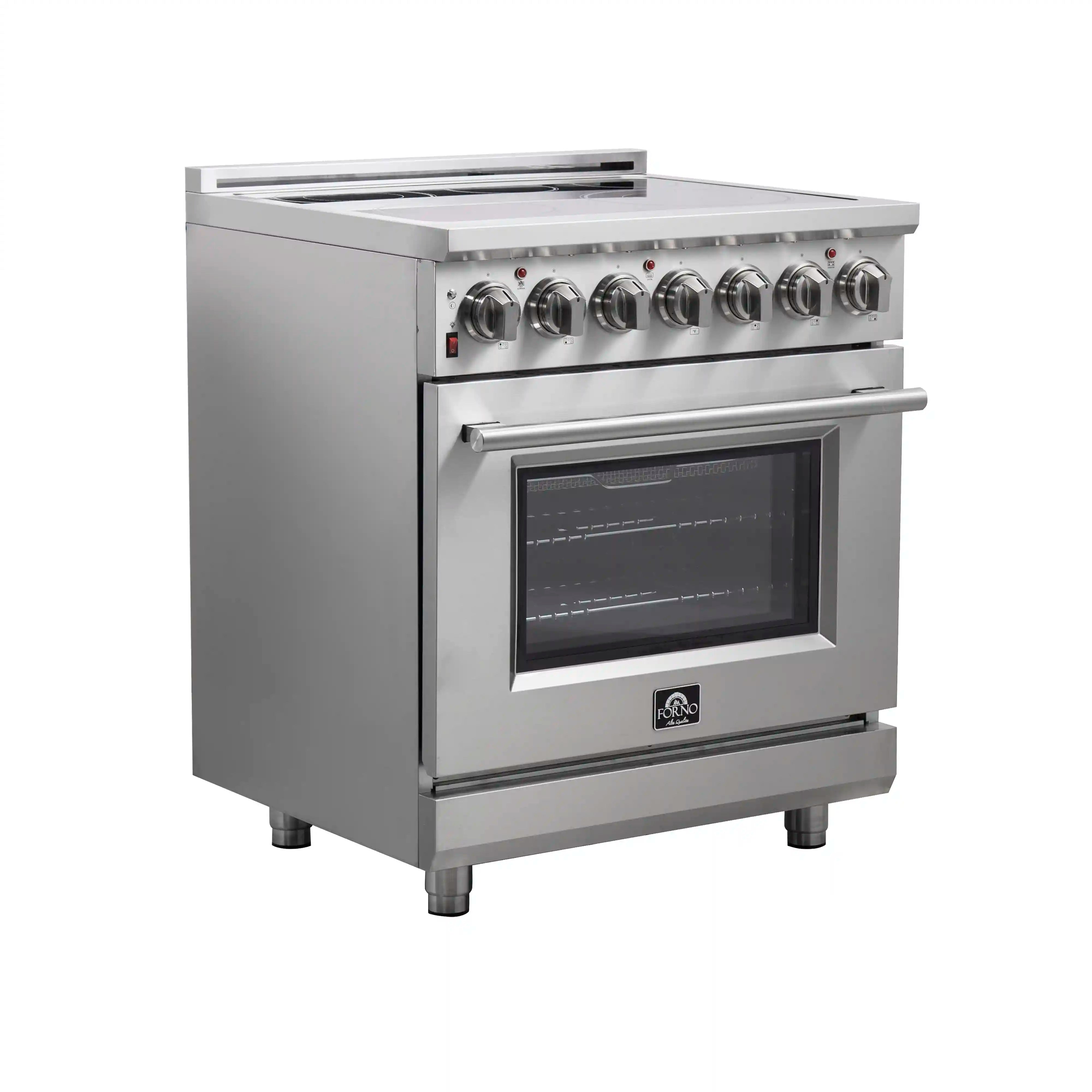 Forno Massimo 30 Inch Freestanding Electric Range - Stainless Steel Oven with 5 Burners & Convection (FFSEL6020 30) - Perfect for Home Kitchens & Small Restaurants