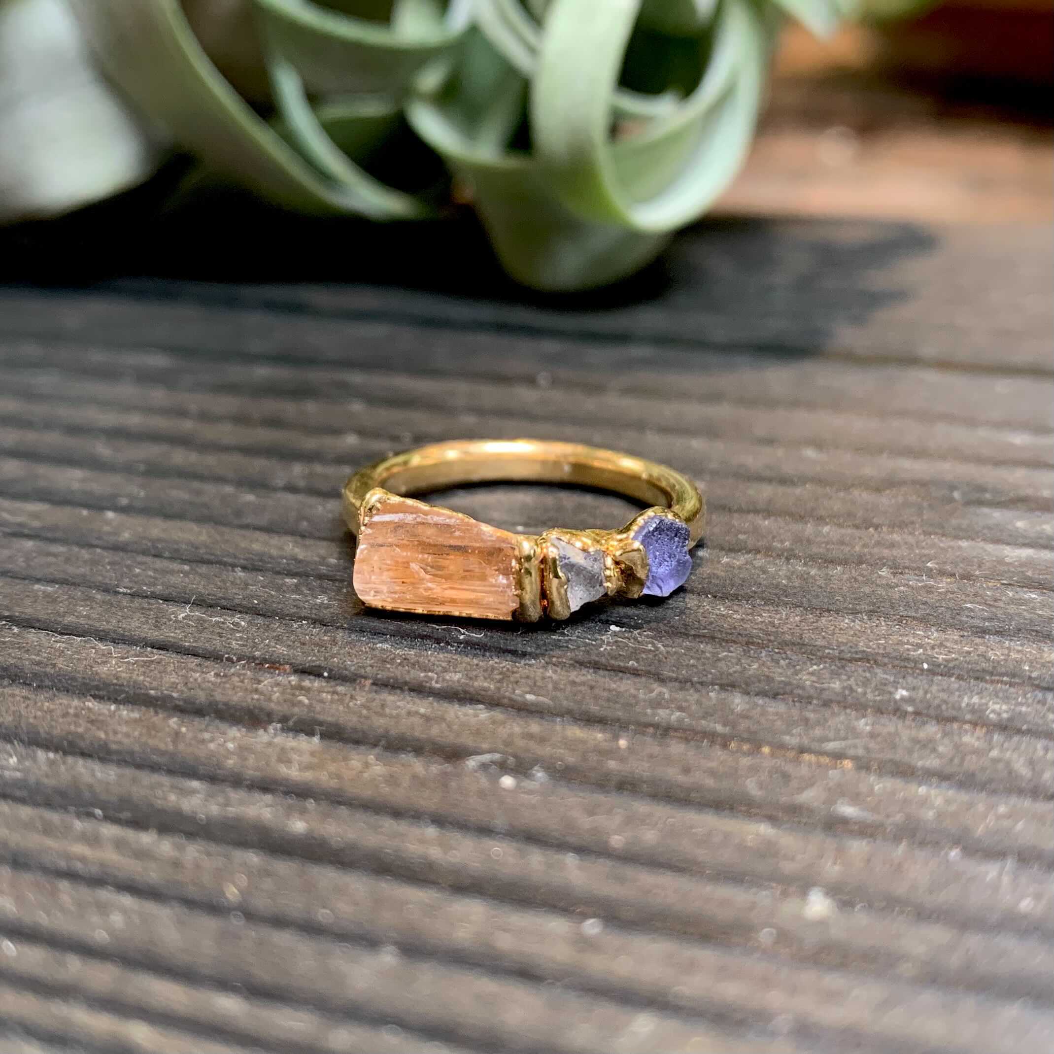 Exquisite Topaz, Labradorite & Iolite Cocktail Ring | Elegant Statement Jewelry for Evening Parties & Special Occasions