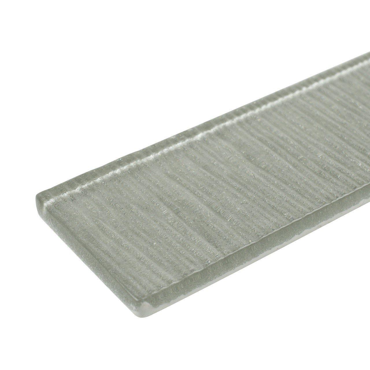 Premium Glass Subway Tile 2x8 in Linen Sleet Finish - Perfect for Kitchen Backsplash, Bathroom Walls & Modern Home Decor