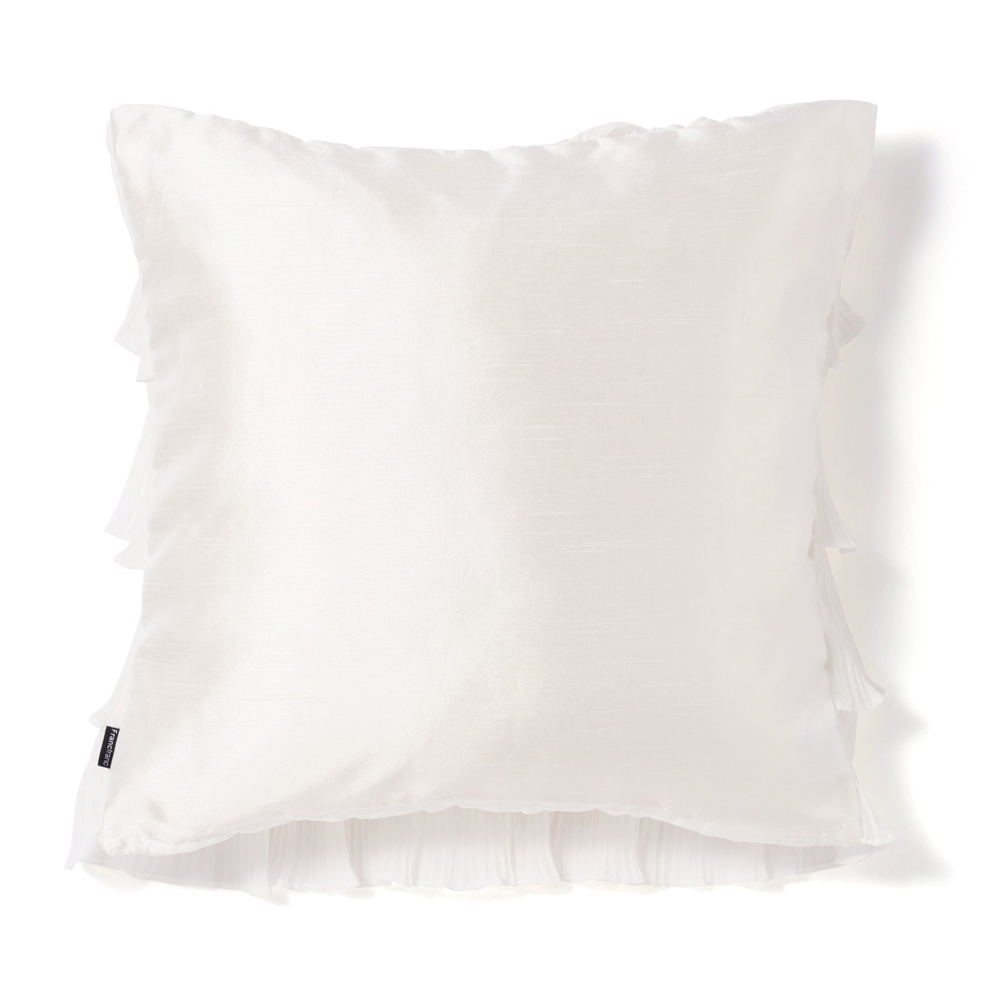 Elegant Frill Pleated Cushion Cover 18x18 Inches White - Perfect for Sofa, Bed, and Home Decor