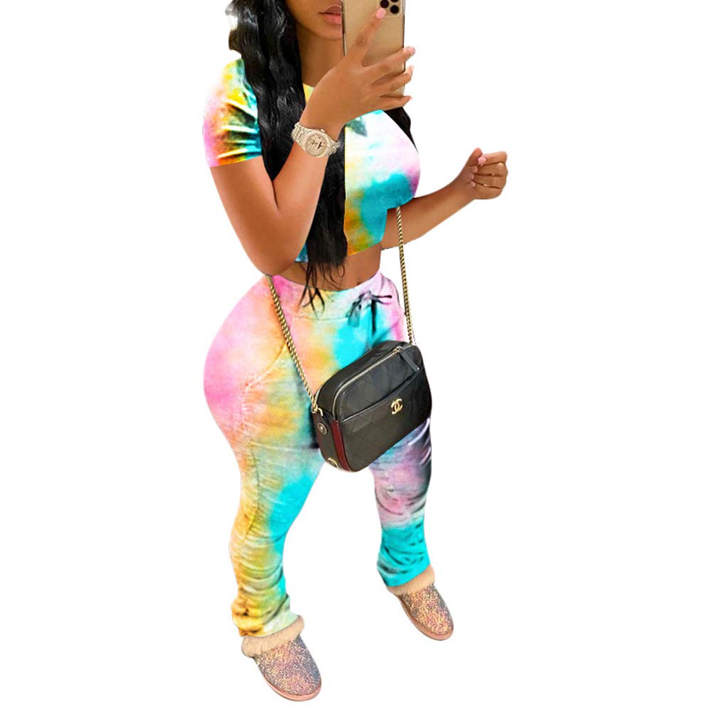 JUNBOON Women's 2-Piece Patchwork Jumpsuit Set - Long Sleeve Crop Top & Bodycon Pants Outfit, Casual Tracksuit for Women | Perfect for Streetwear, Gym, Lounge & Night Out