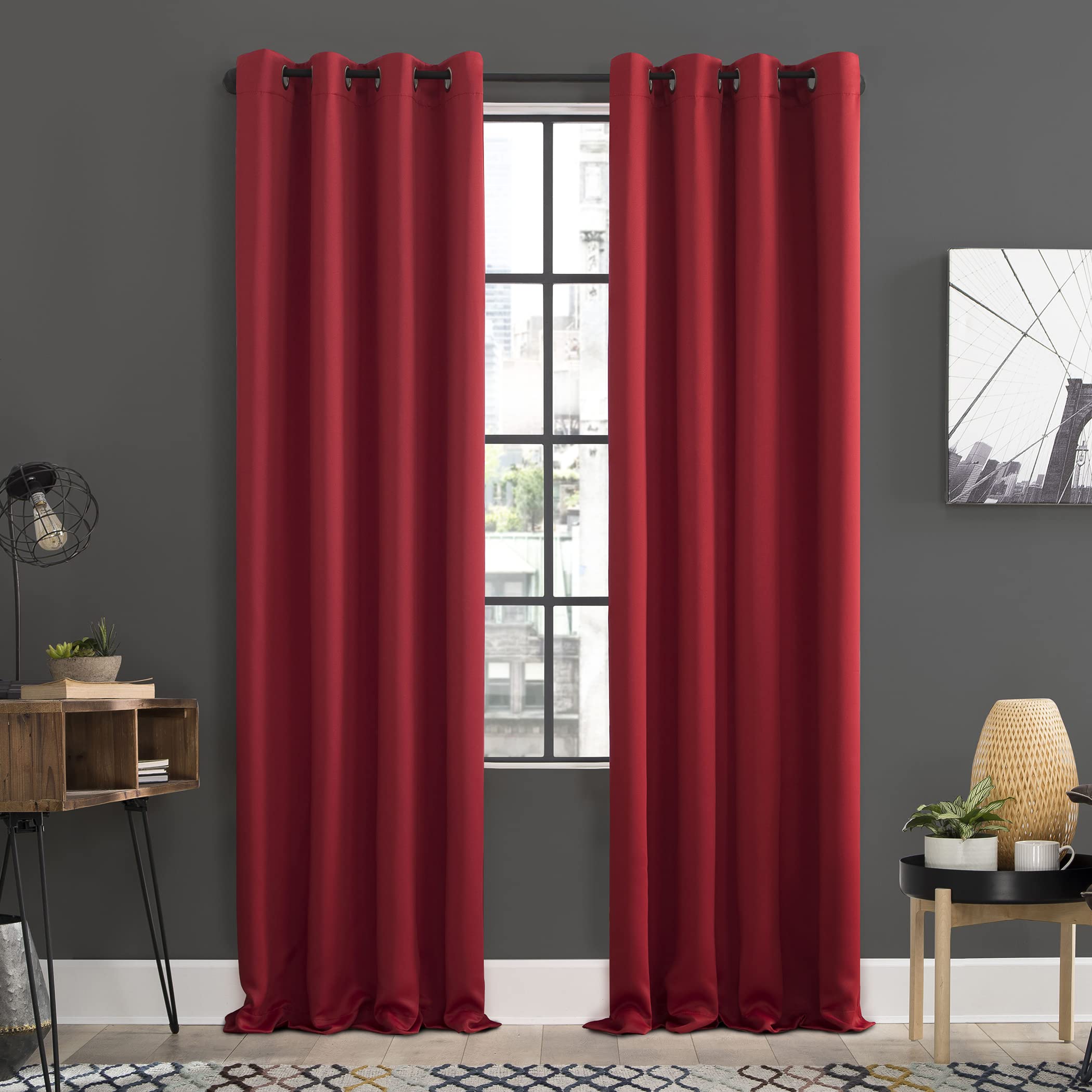 Sun Zero Soho 2-Pack Blackout Energy Efficient Grommet Curtain Panels, 54
