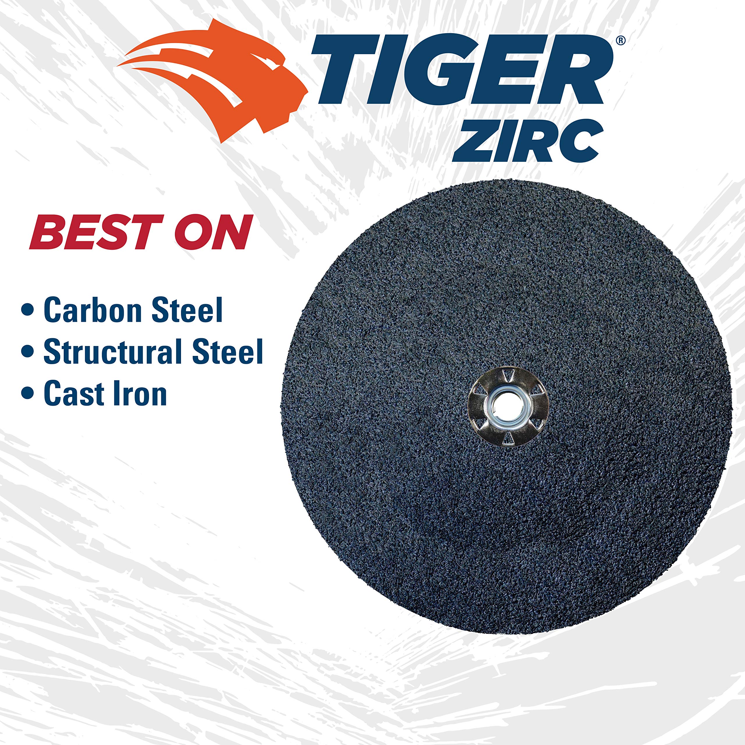 Weiler 62082 Wolverine Zirconia Alumina Resin Fiber Sanding & Grinding Disc - 9 Inch, 24 Grit, 5/8-11 Arbor, 25-Pack for Metal, Wood & Paint Removal - Heavy-Duty Abrasive Discs for Angle Grinders & Sanders