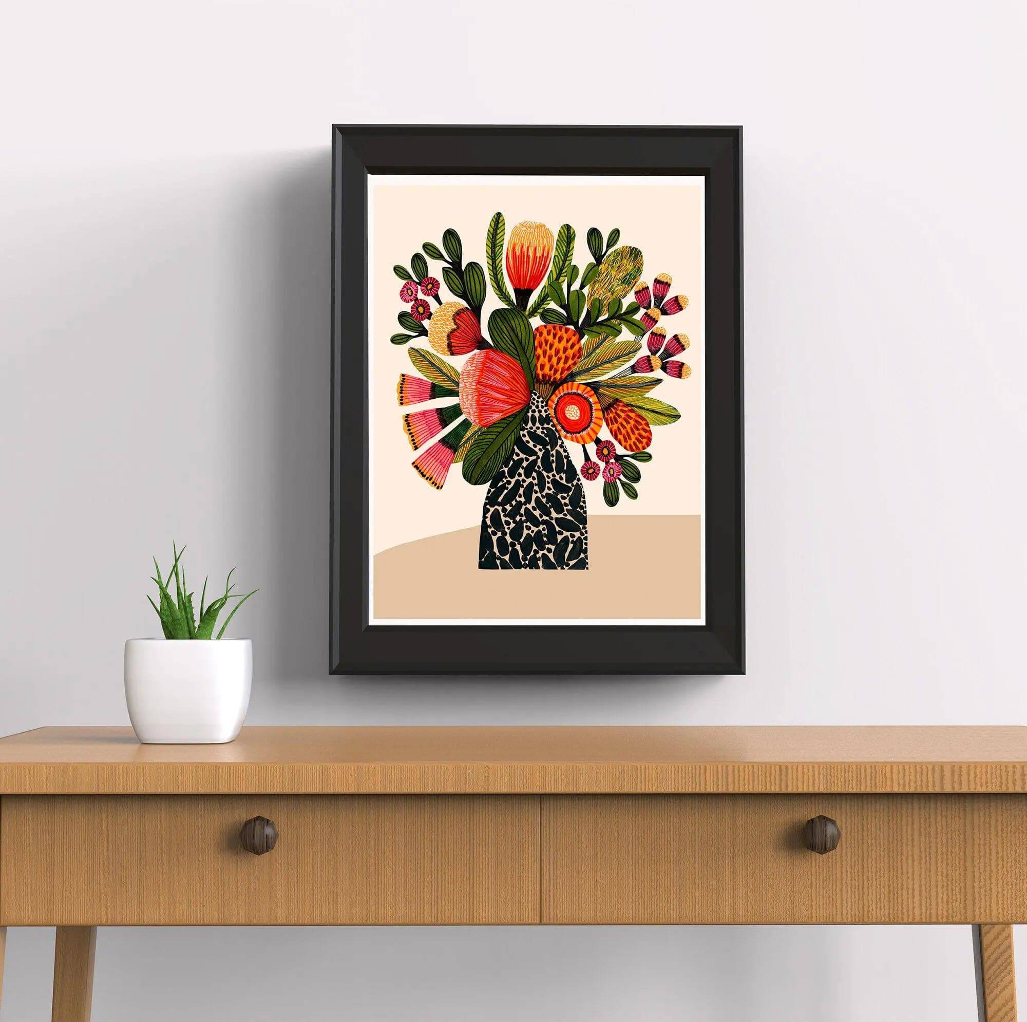 Australian Bush Flower Wall Art Print - Vibrant Floral Canvas Decor for Living Room, Bedroom & Office - Perfect for Home & Office Decor