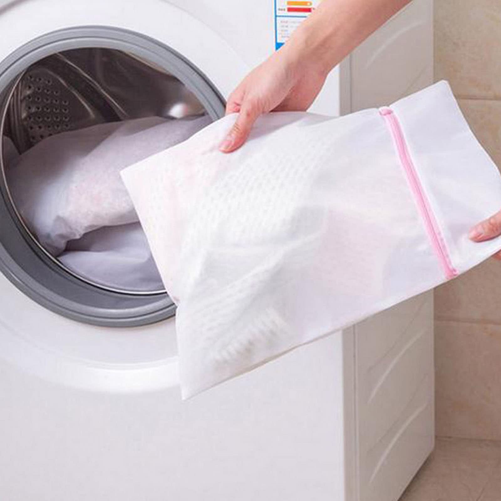 VTECHOLOGY Mesh Laundry Bags with Zipper - 6 Pack Delicate Wash Bags for Lingerie, Bras, Socks, Underwear & Clothing - Travel Storage Organizer for Washing Machine & Hand Wash - Perfect for College Dorm, Gym & Vacation