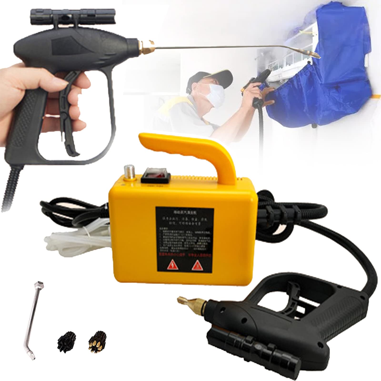 DDHVVOH Handheld Steam Cleaner 110-2600W - High Temperature Pressurized Portable Steam Cleaning Machine with Auto Pump for Kitchen, Bathroom, Car Seat - No Dead Corner Design - Perfect for Deep Cleaning Stoves, Tiles, Upholstery and More