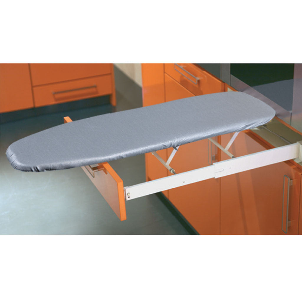 Ironfix Wall Mounted Ironing Board - Space Saving Foldable Iron Board for Small Spaces, Laundry Room, Closet or RV - Durable Stainless Steel Frame with Heat Resistant Cover