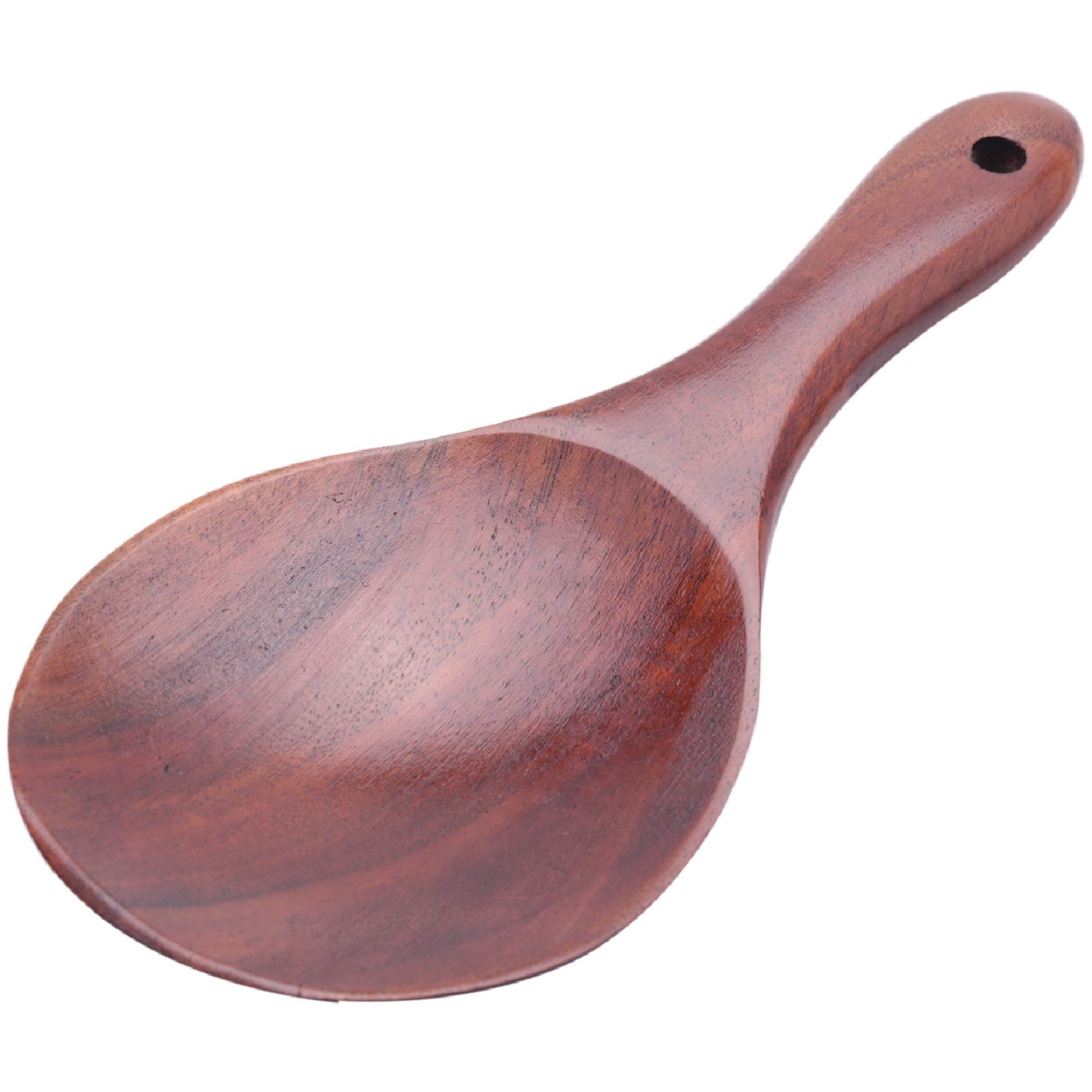 MAKAA Natural Teak Wood Spoon - Solid Wood Rice Paddle, Potato Serving Spoon & Kitchen Utensil Set for Cooking, Stirring & Serving - Perfect for Rice, Soup, Salad & Pasta Dishes