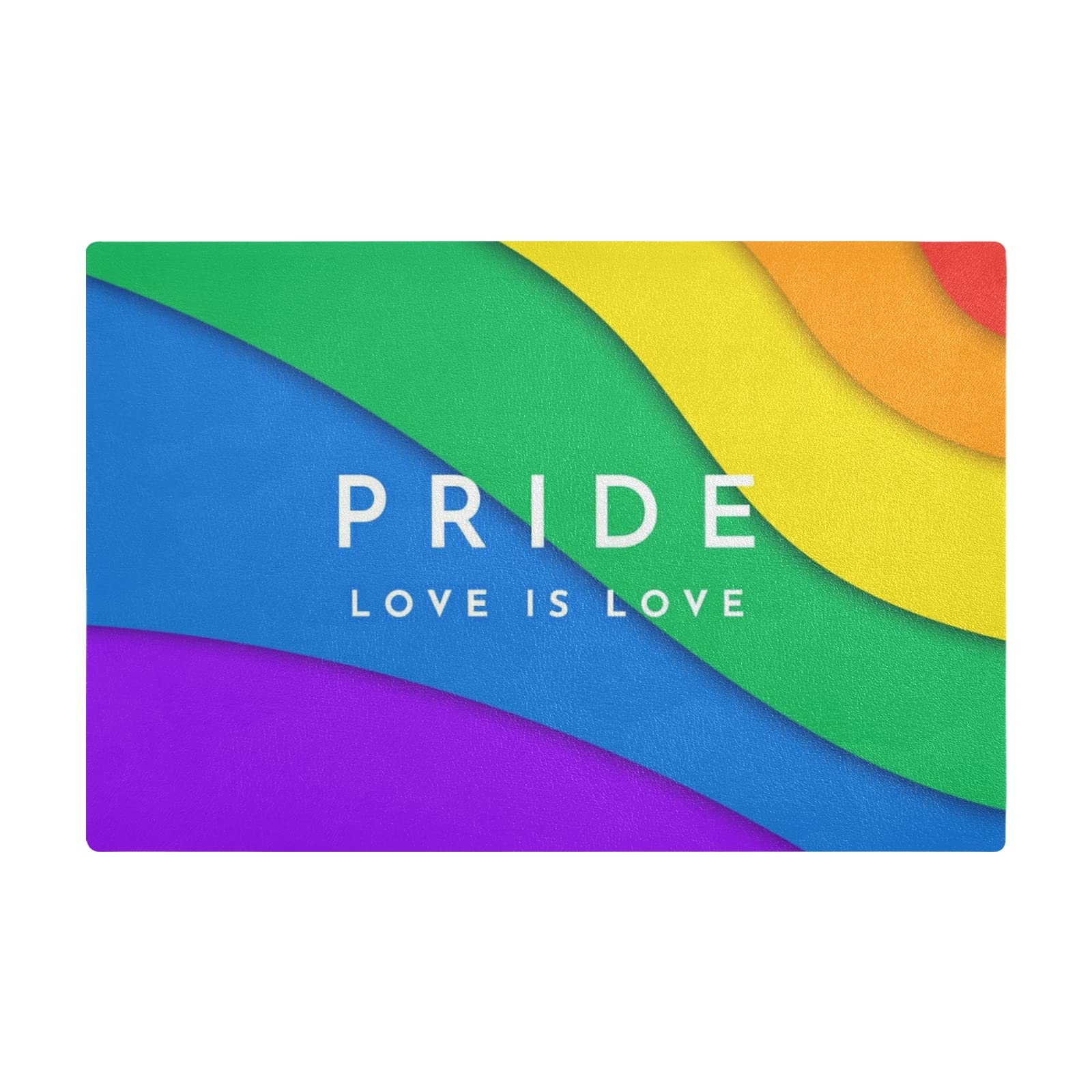 Gay Pride PU Dish Drying Mat - Large Reversible Sink Mat for Kitchen Decor (17.7x11.8in) - Perfect for LGBTQ+ Kitchen Counter Display