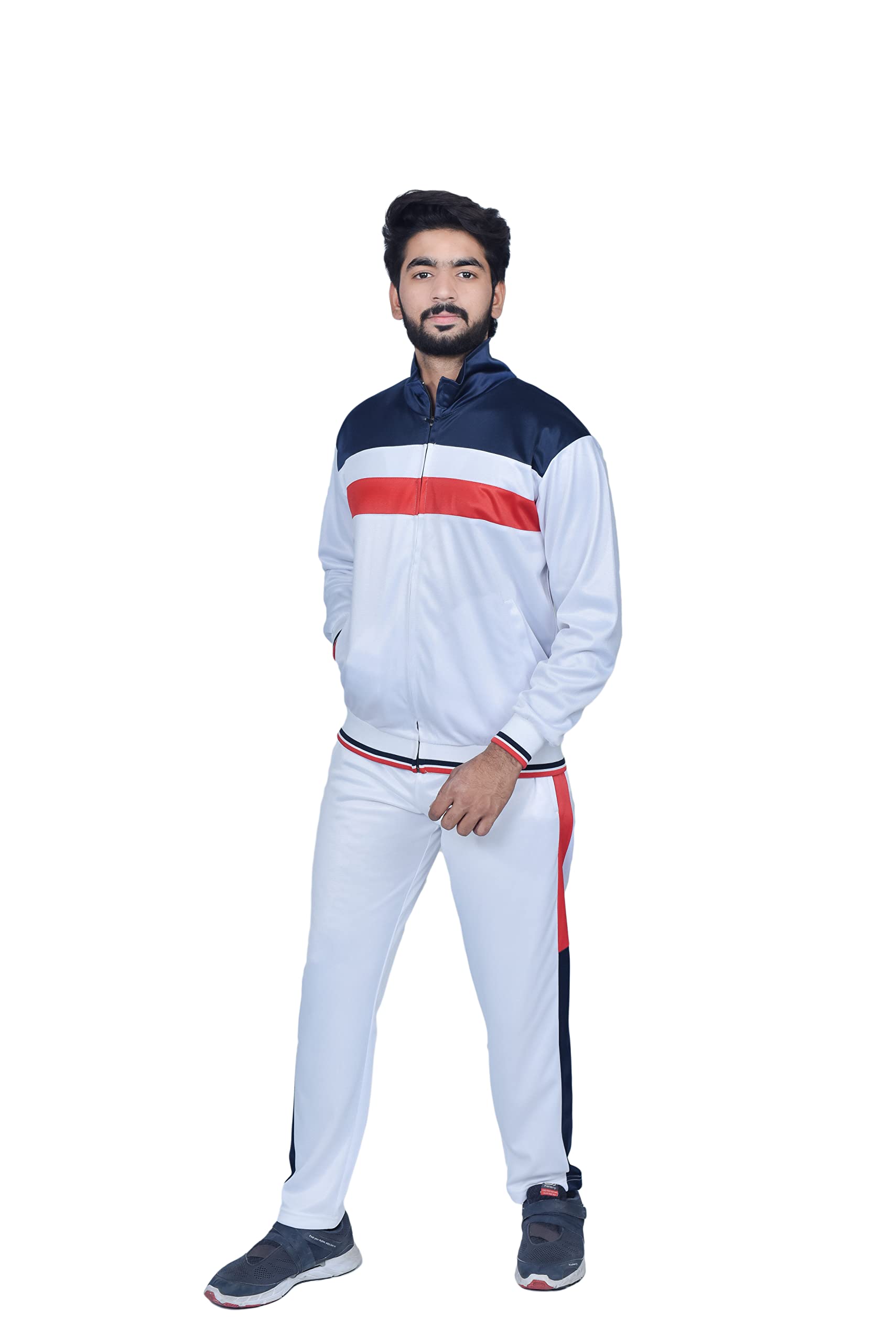 Prime Sports Men's Tracksuit Set - Athletic Full Zip Hoodie & Jogger Pants with Zipper Pockets for Gym, Running, Workout & Casual Wear