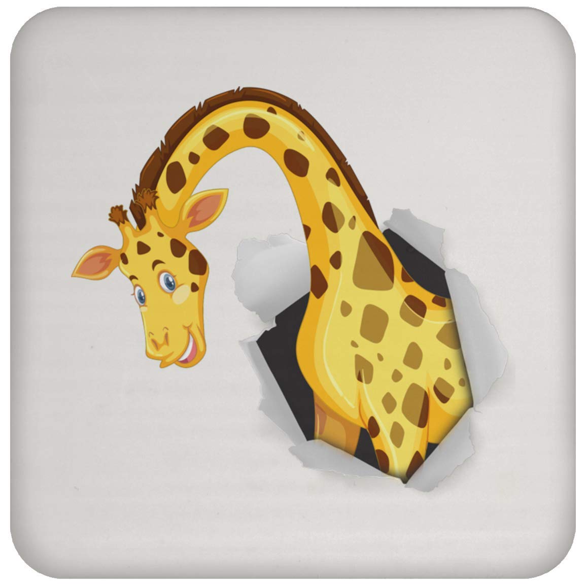 Funny Giraffe Coasters Set of 6 - Cute Animal Drink Coasters for Christmas Gifts 2023 - Perfect for Men, Women & Animal Lovers - Ideal for Home, Office & Party Decor