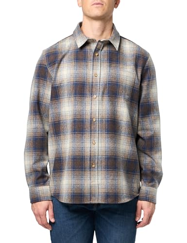 Blue/Taupe Mix Plaid