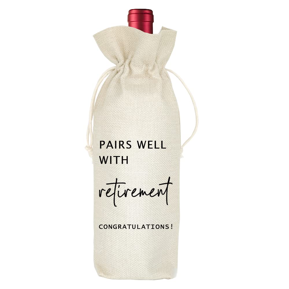 Elegant Retirement Wine Gift Bag - Perfect Retirement Gift for Men & Women - Thoughtful Leaving Present for Colleagues, Friends, Boss, Nurse or Teacher - Great for Farewell Parties & Retirement Celebrations