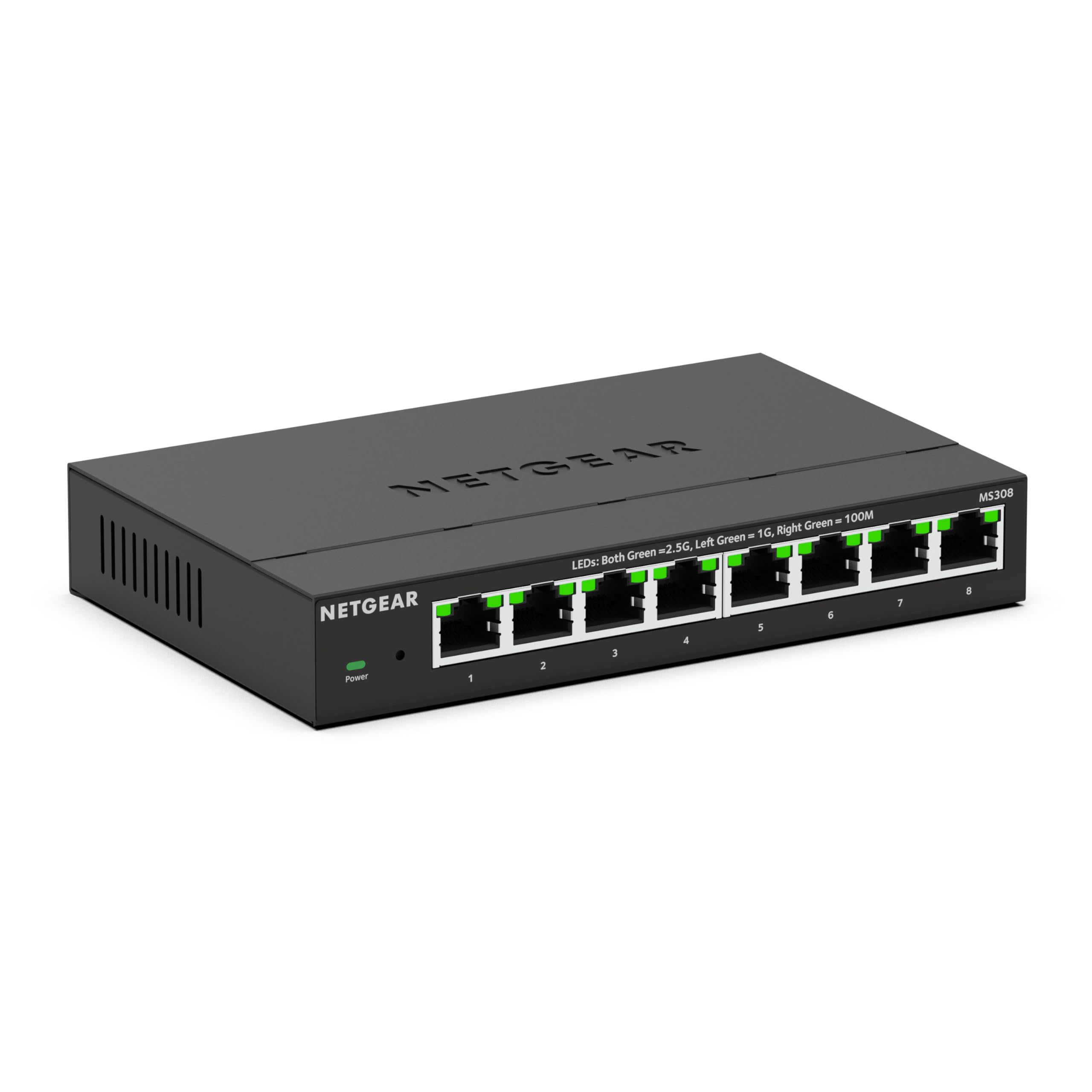 NETGEAR MS308 8-Port 2.5G Multi-Gigabit Ethernet Unmanaged Network Switch - 8 x 1G/2.5G Ports - Plug-and-Play - Desktop/Wall Mount - Ideal for Home Office, Gaming & Media Streaming - 3 Year Warranty
