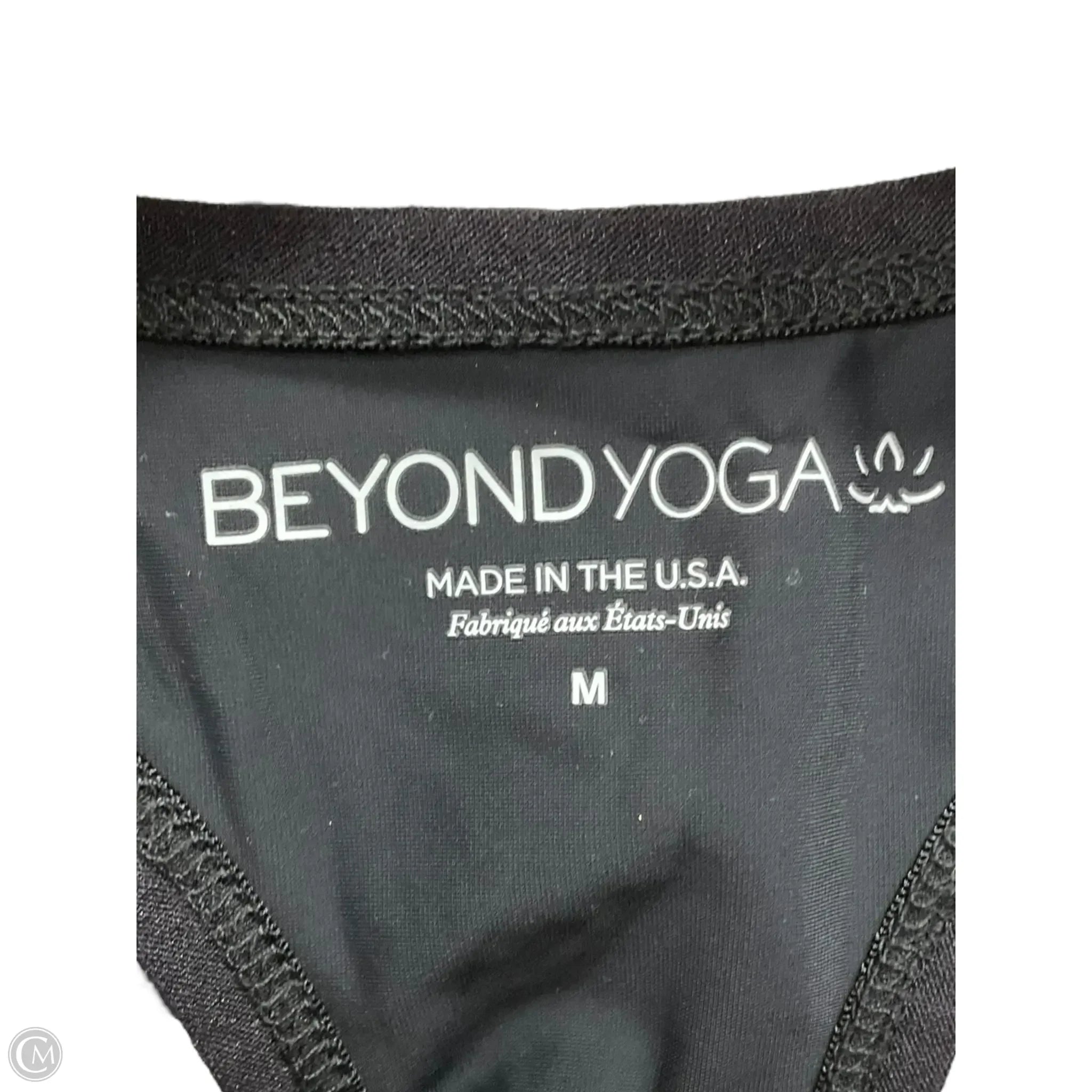 Beyond Yoga Women's Athletic Sports Bra - Medium, Black - High Support for Yoga, Running & Gym Workouts
