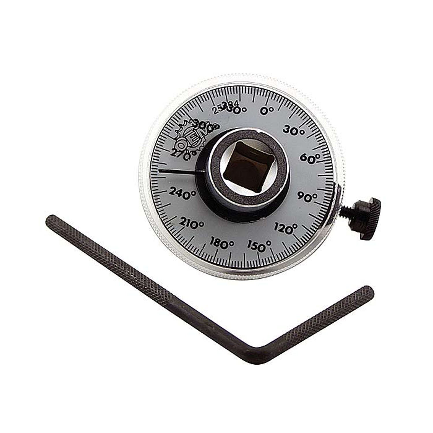 OEMTOOLS 25424 1/2 Inch Torque Angle Gauge - 360 Degree Adjustable Angle Measuring Tool for Precision Angular Tightening | Perfect for Automotive Repairs, Engine Building & Mechanical Maintenance