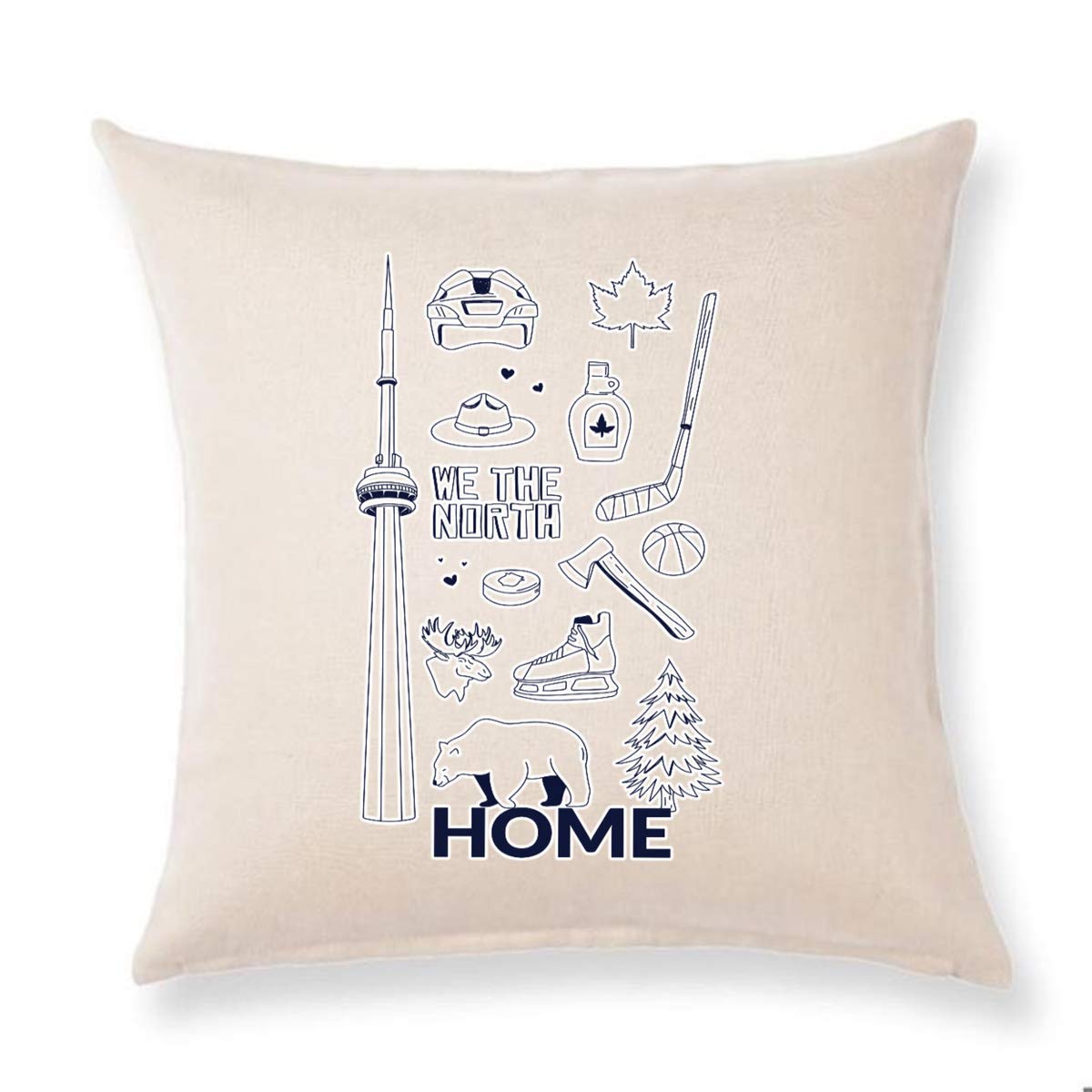 We The North Canada Travel Throw Pillow Cover - Vintage Farmhouse Home Decor for Living Room, Bedroom & Cabin - Novelty Fashion Design for Canadian Pride & Vacation Décor