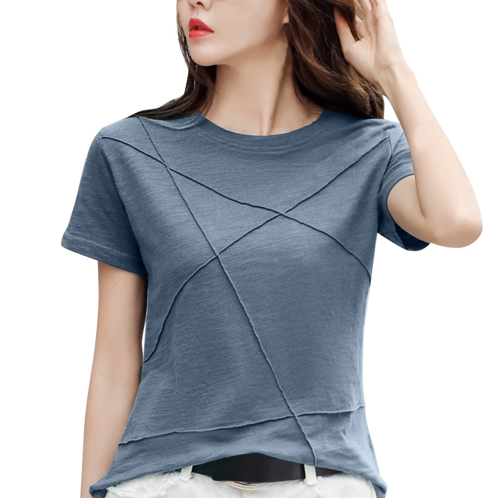 Women's Casual V-Neck Short Sleeve T-Shirt - Slim Fit Button Down Blouse & Tunic Top for Everyday Wear | Perfect for Office, Weekend Outings & Summer Fashion