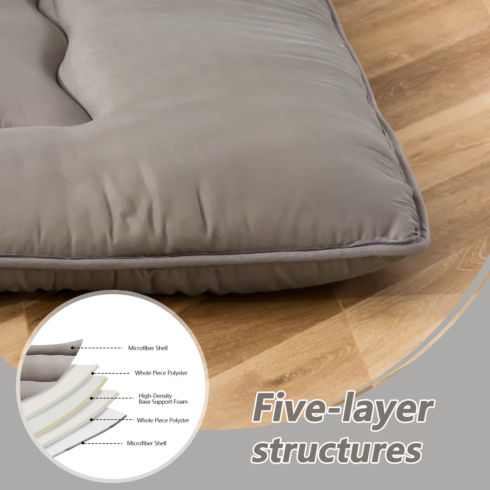 MAXYOYO Japanese Style Futon Mattress - Foldable Floor Mattress, Tatami Mat for Bedroom, Living Room & Guest Room | Comfortable Sleeping & Lounging