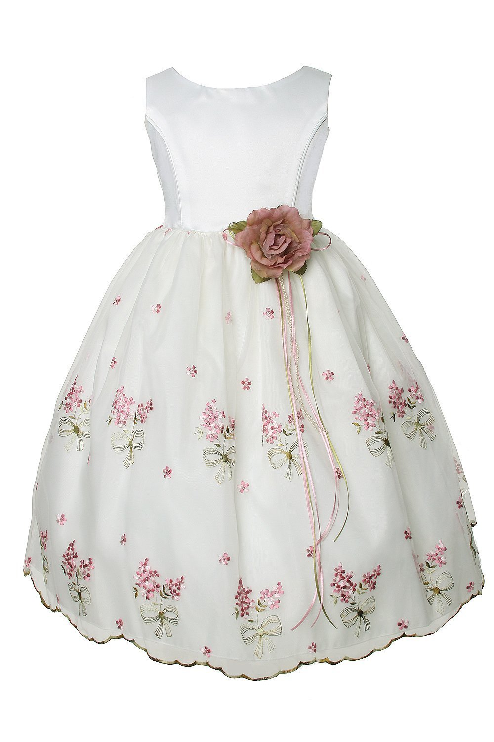 Kids Dream Little Girls Ivory Size 4 Pink Easter Flower Girl Dress - Perfect for Weddings, Easter Sunday & Special Occasions