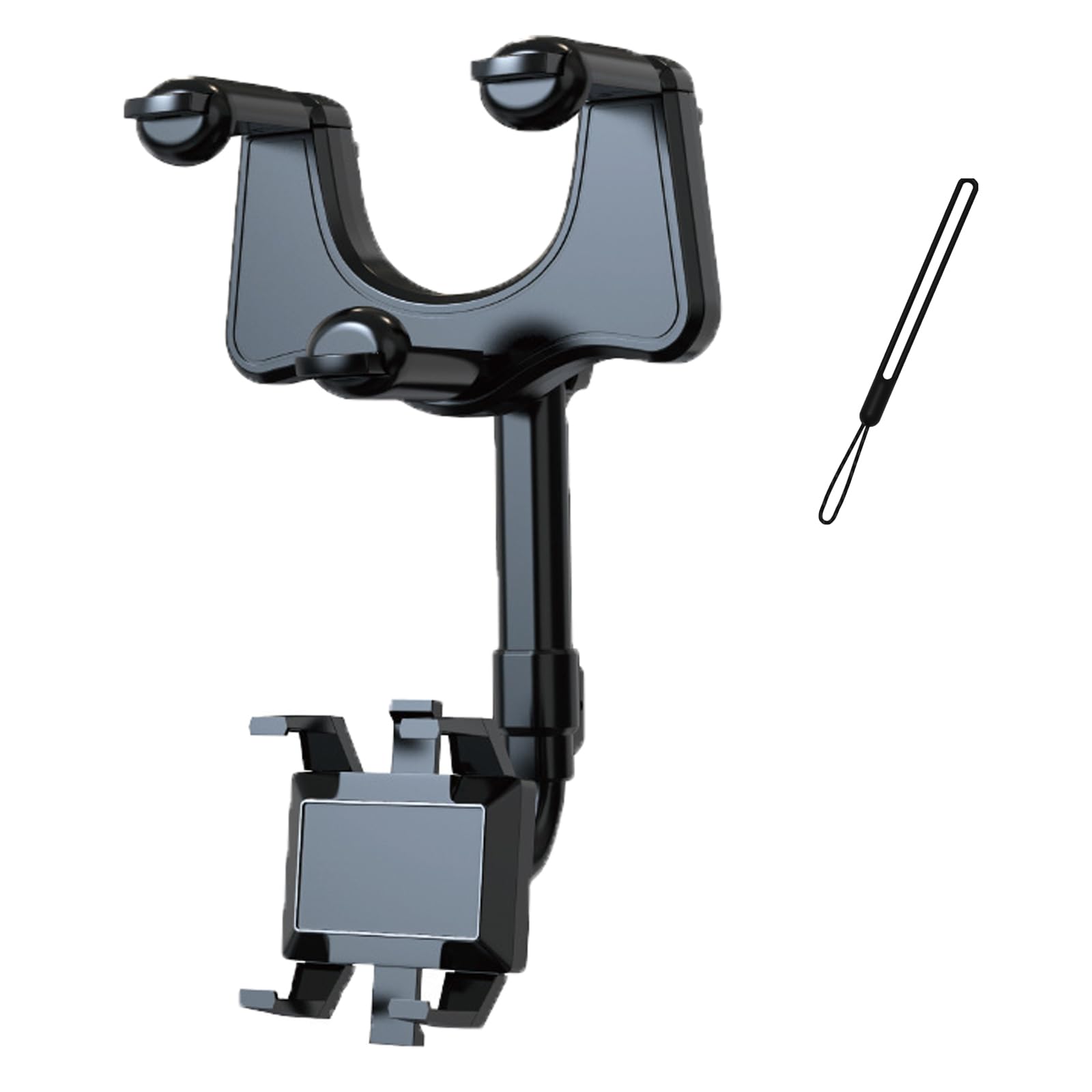 Xjrwac Ailsion 360° Rotatable Car Phone Mount - Universal Anti-Shake Phone Holder for iPhone, Samsung & GPS Devices - Black (1PC) - Perfect for Hands-Free Navigation & Safe Driving